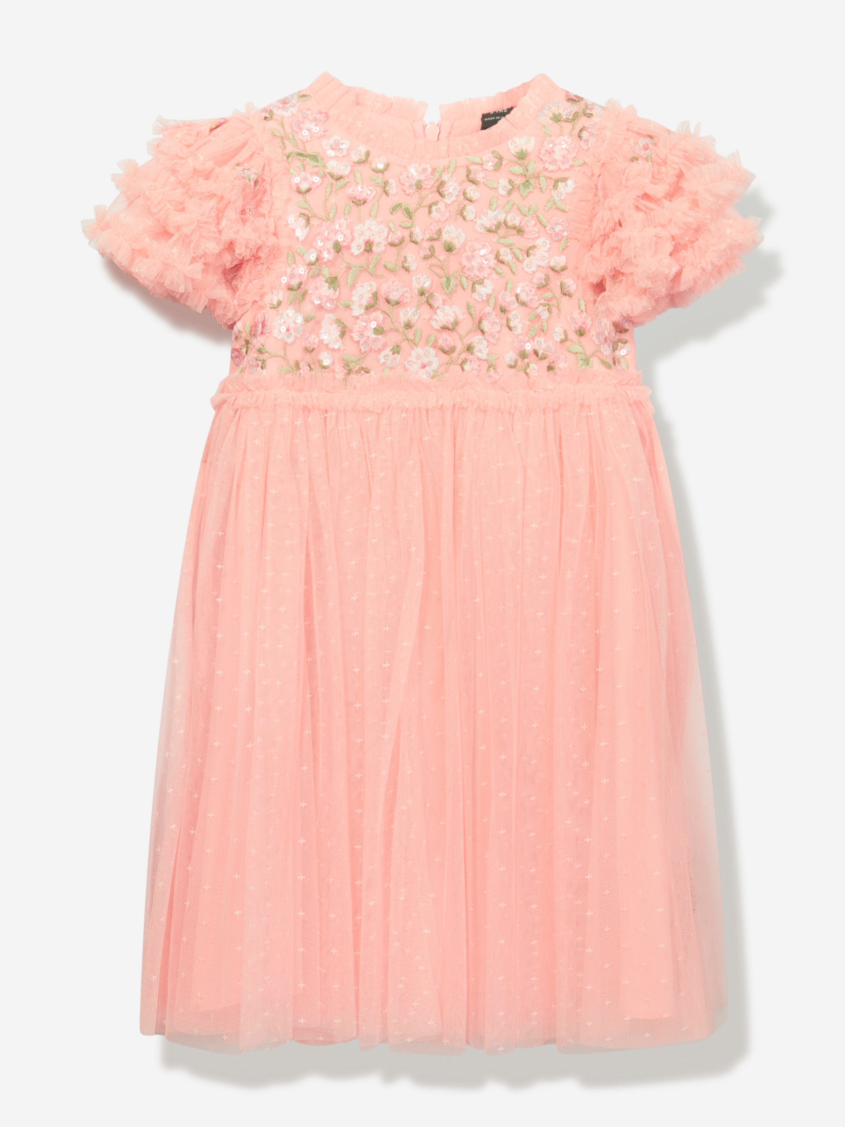 Needle & Thread Girls Posy Bodice Dress in Pink Collections Online
