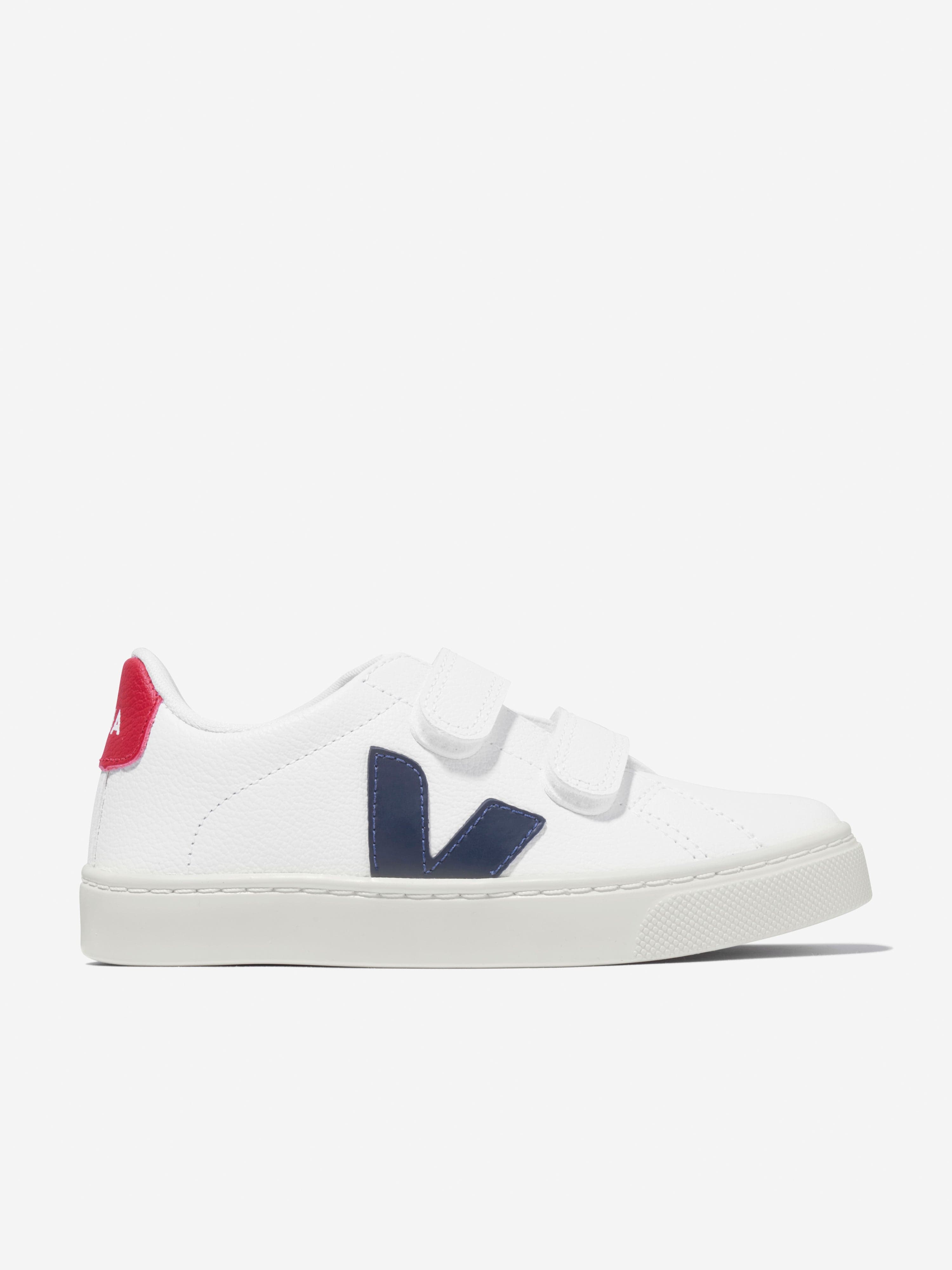 Veja Kids Small Esplar Velcro Trainers in White Cost Online