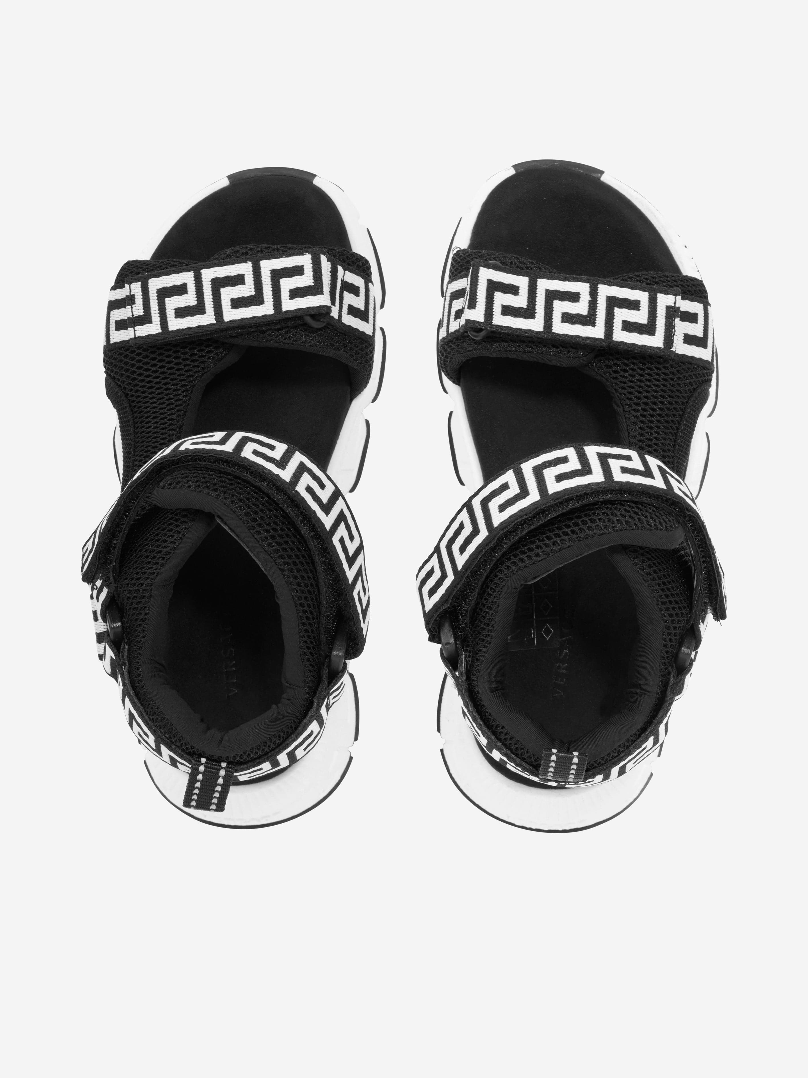 Versace Kids Greca Strap Sandals in Black Buy Cheap 2025