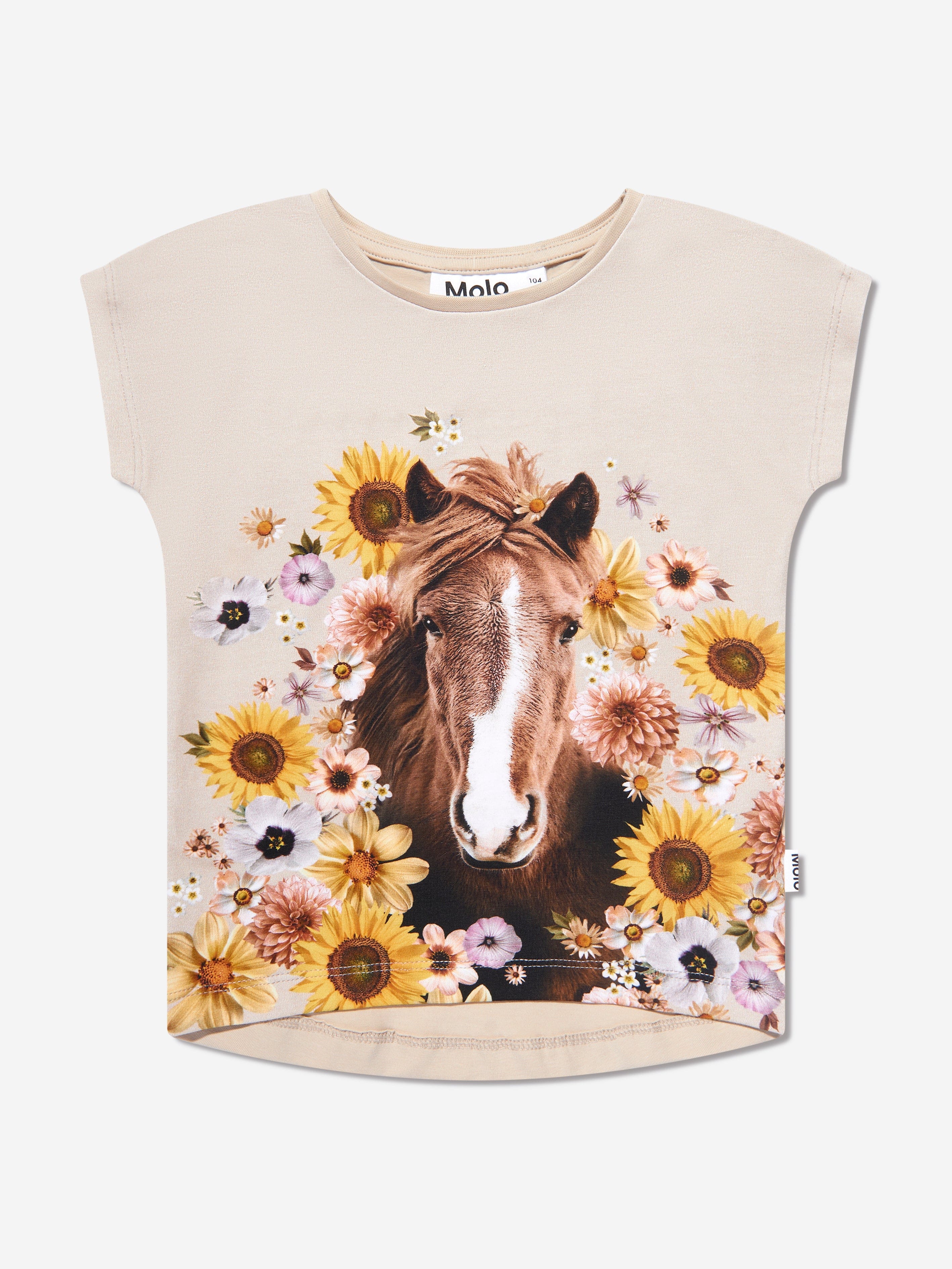Molo Girls Flower Horse T-Shirt in Pink Buy Cheap Big Discount