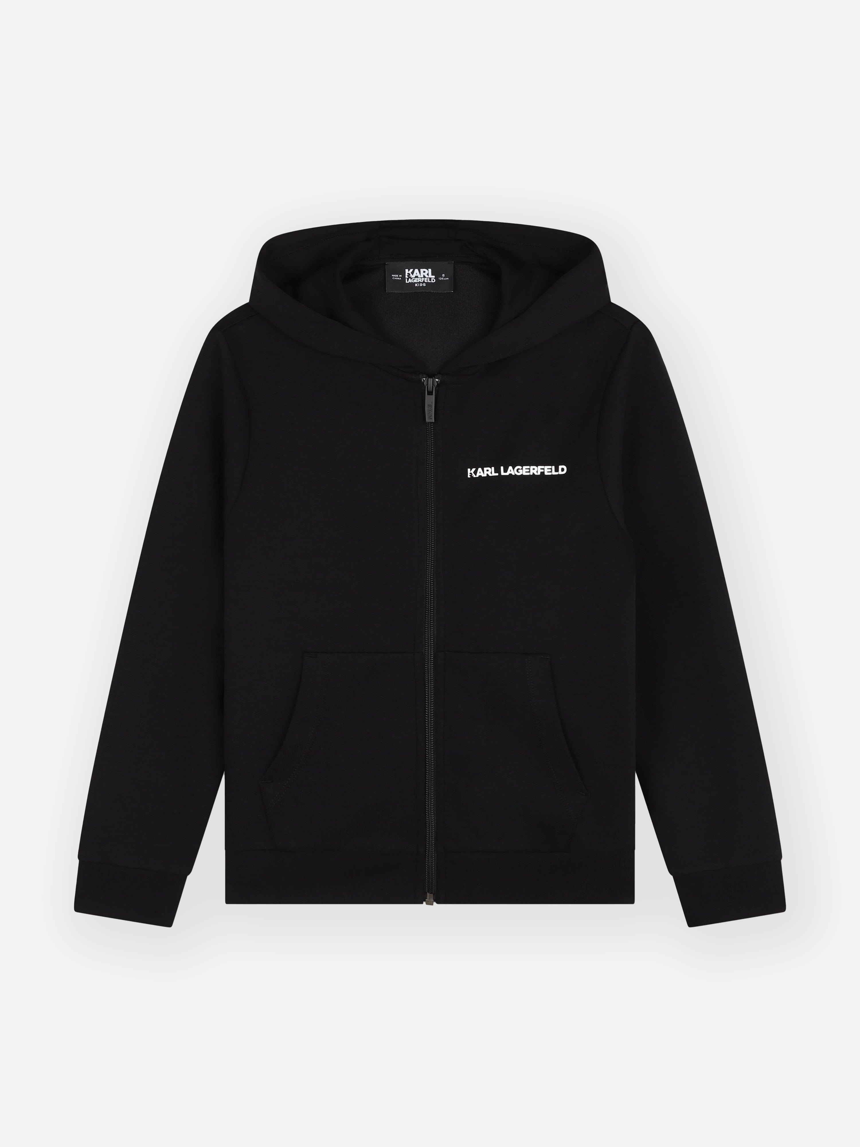 Karl Lagerfeld Boys Logo Zip Up Top in Black Discount For Nice