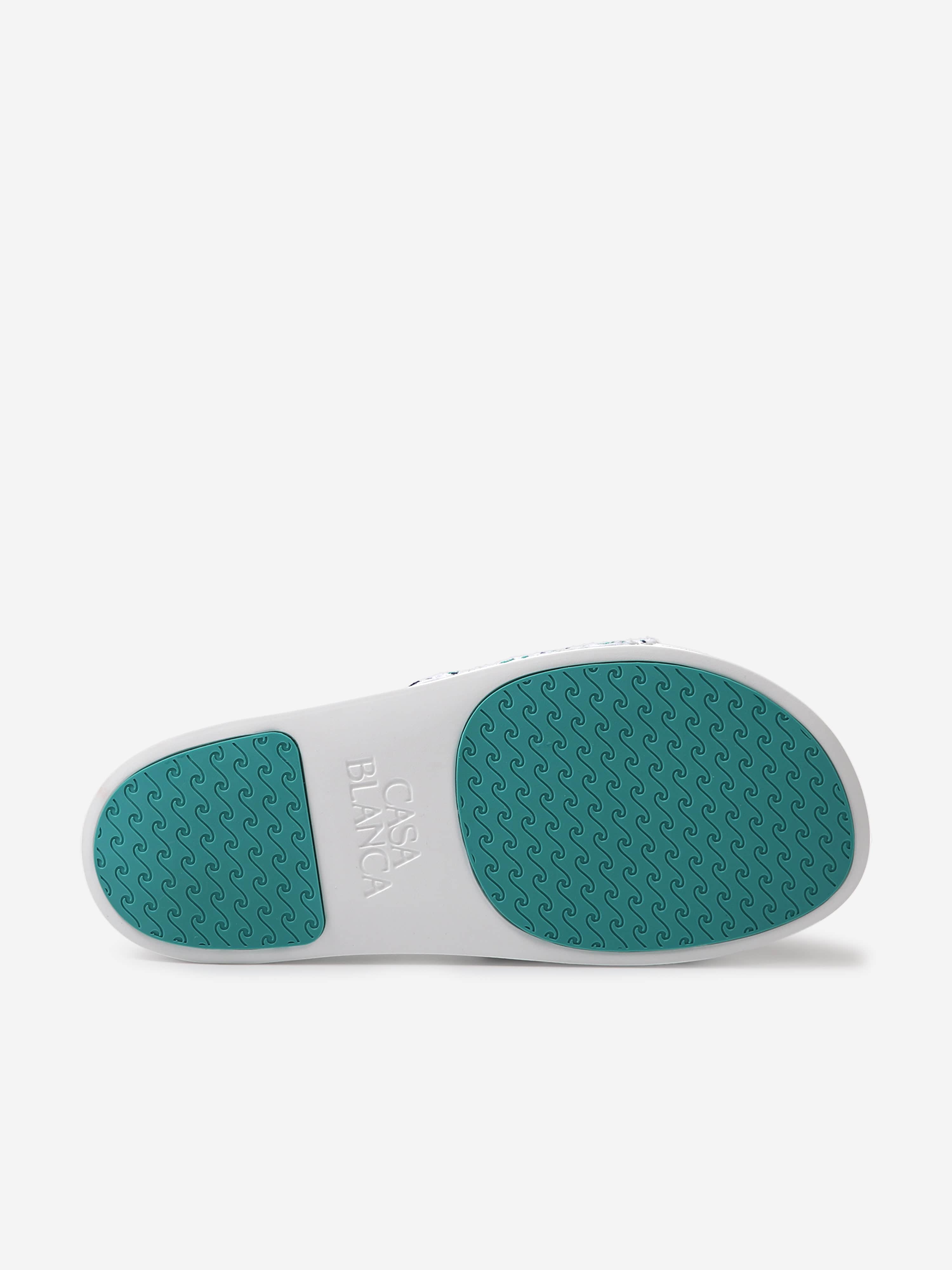 Casablanca Kids Embroidered Terry Monogram Sliders in Blue Discount Release Dates