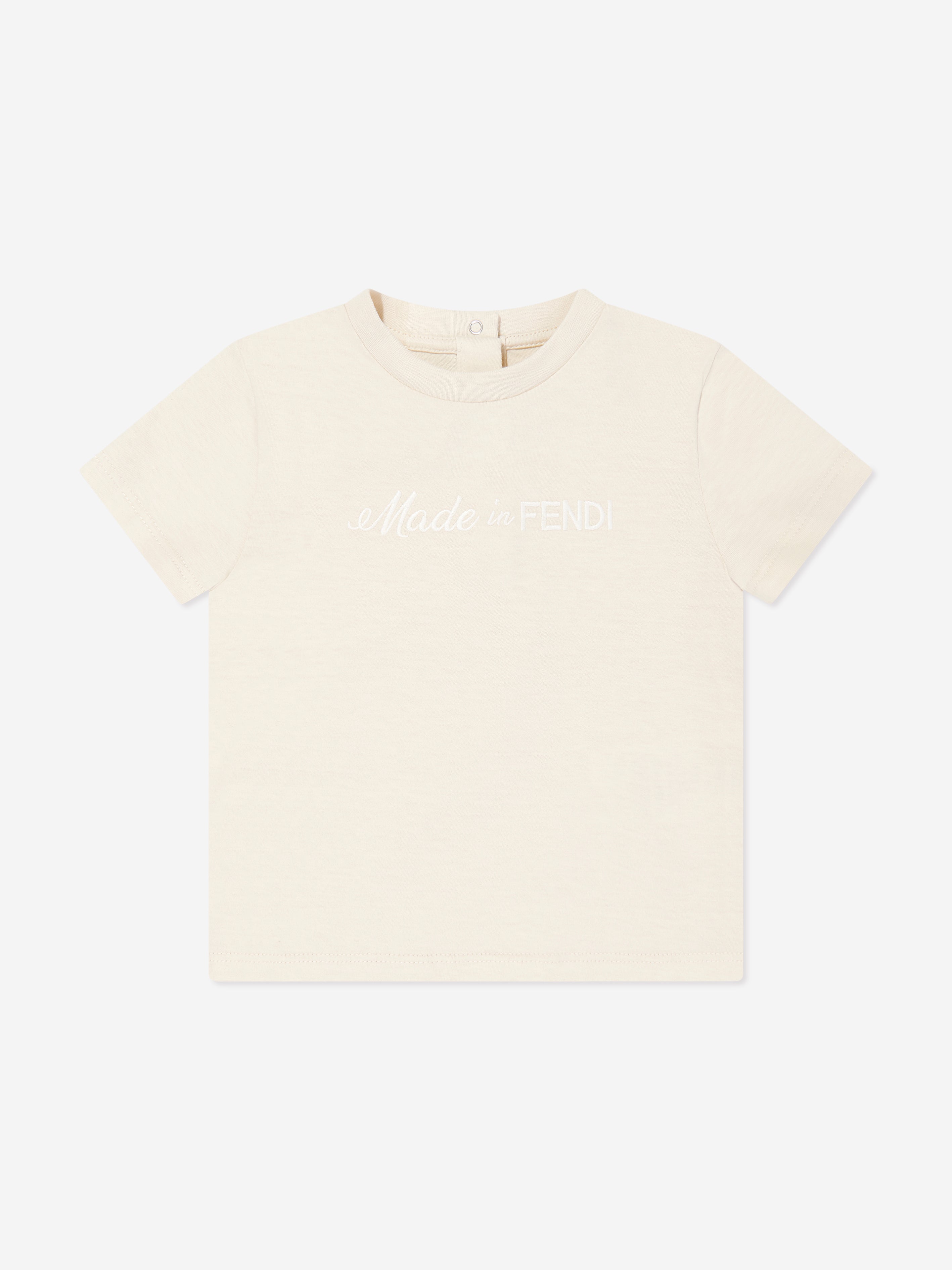 Fendi Baby Logo T-Shirt in Beige Supply Online