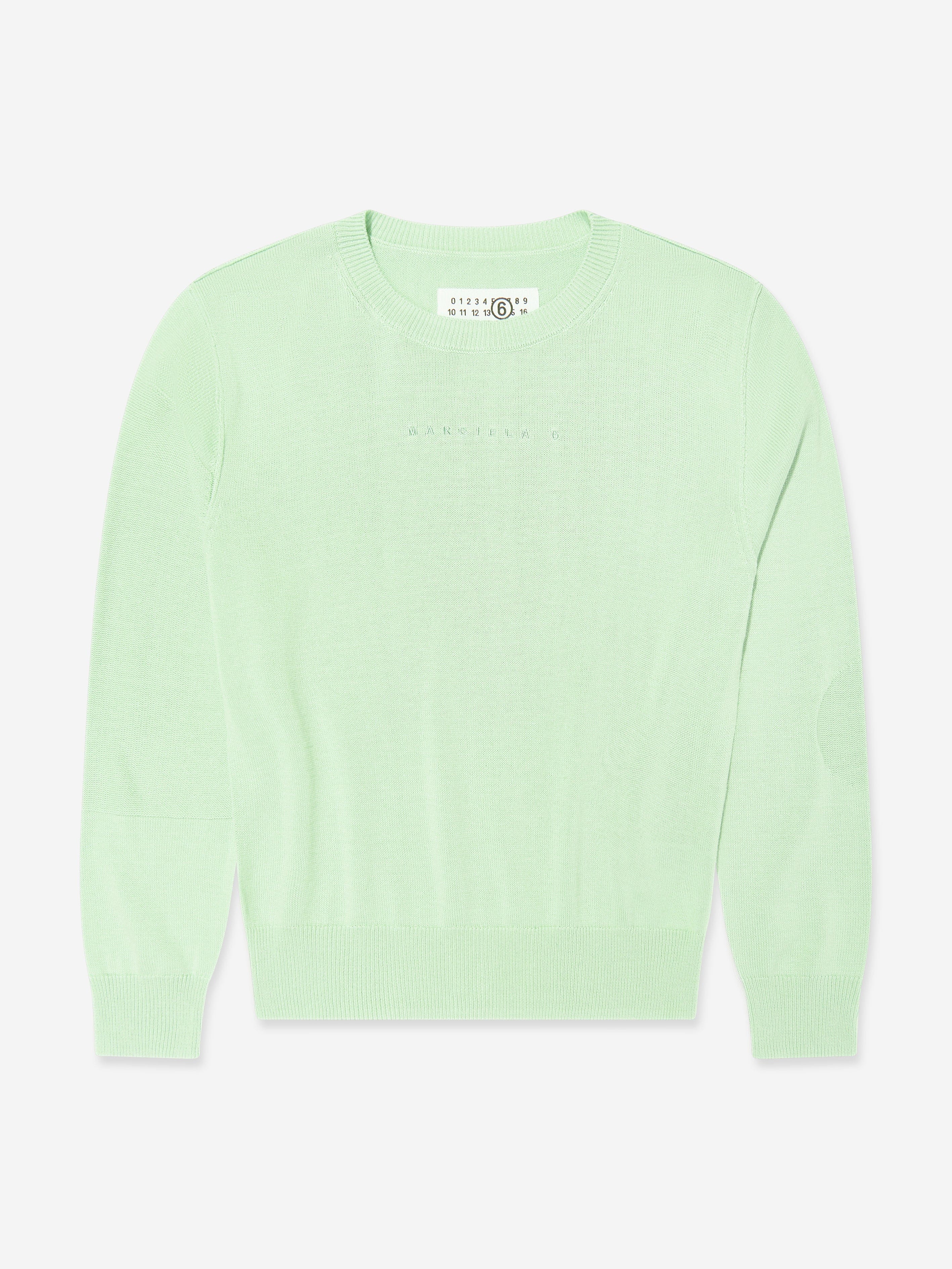 MM6 Maison Margiela Kids Lightweight Knit Jumper in Green Discount With Mastercard