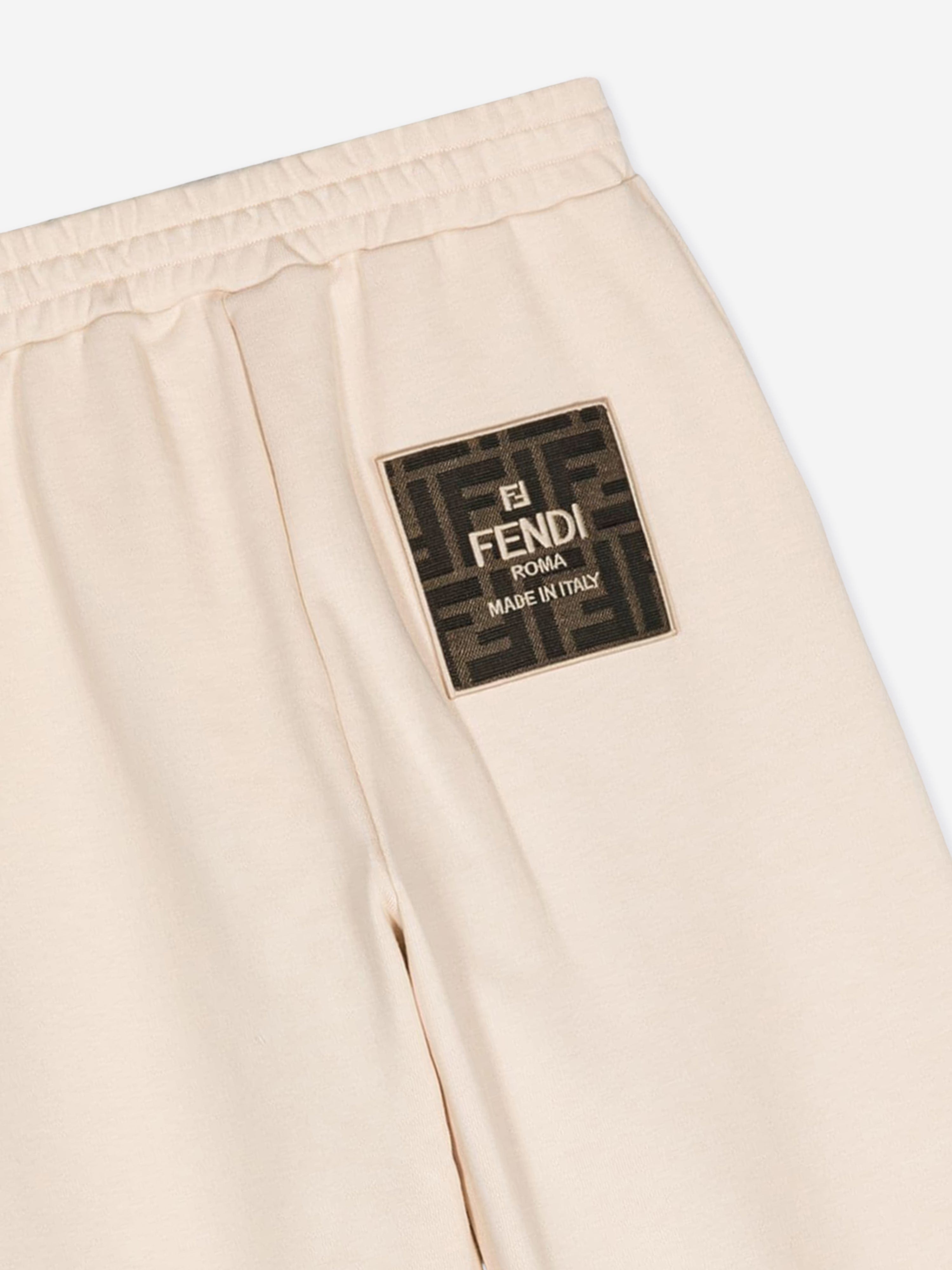 Fendi Kids Logo Joggers in Beige Popular Sale Online