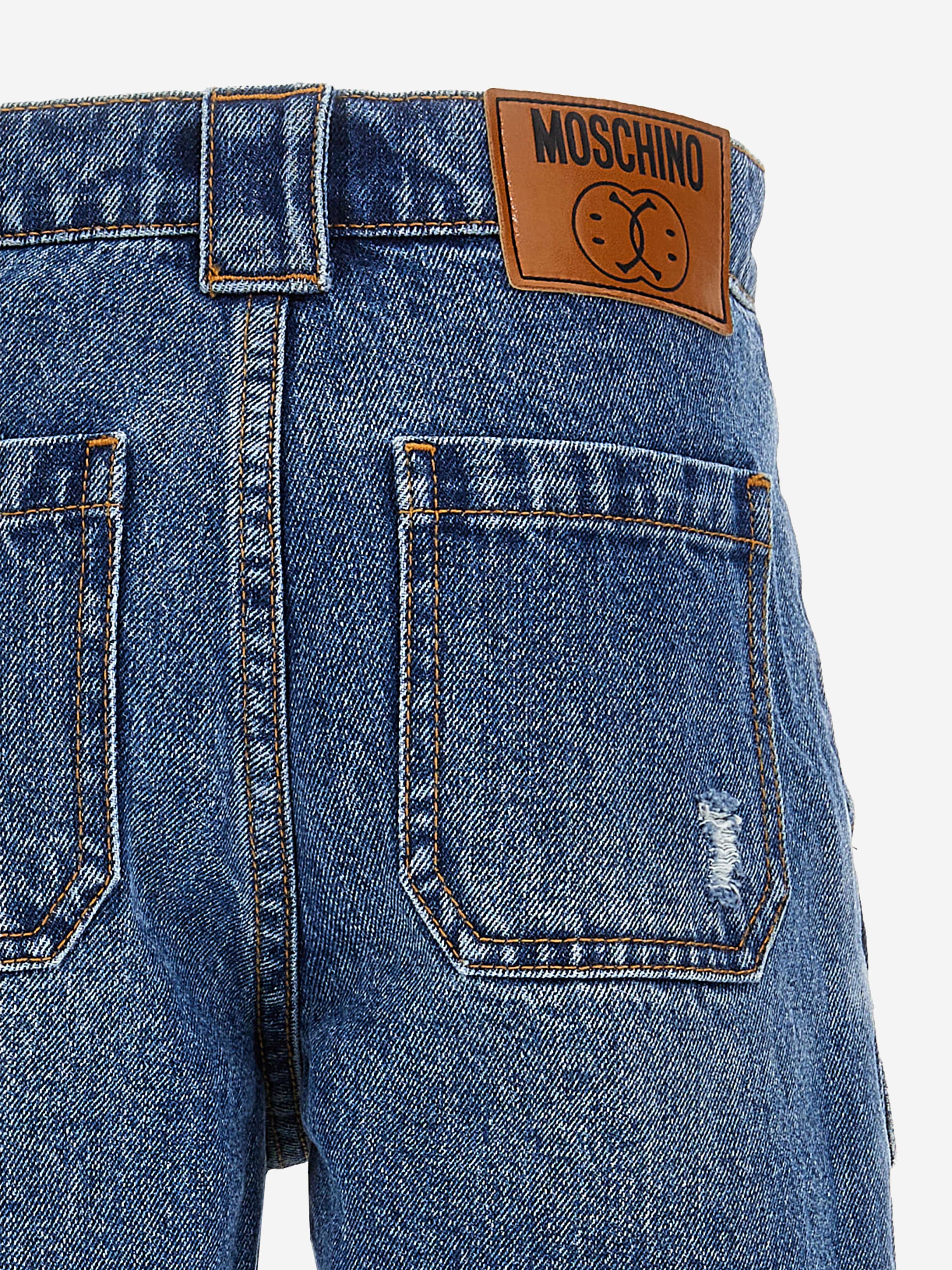 Moschino Boys Denim Cargo Shorts in Blue Free Shipping Factory Outlet