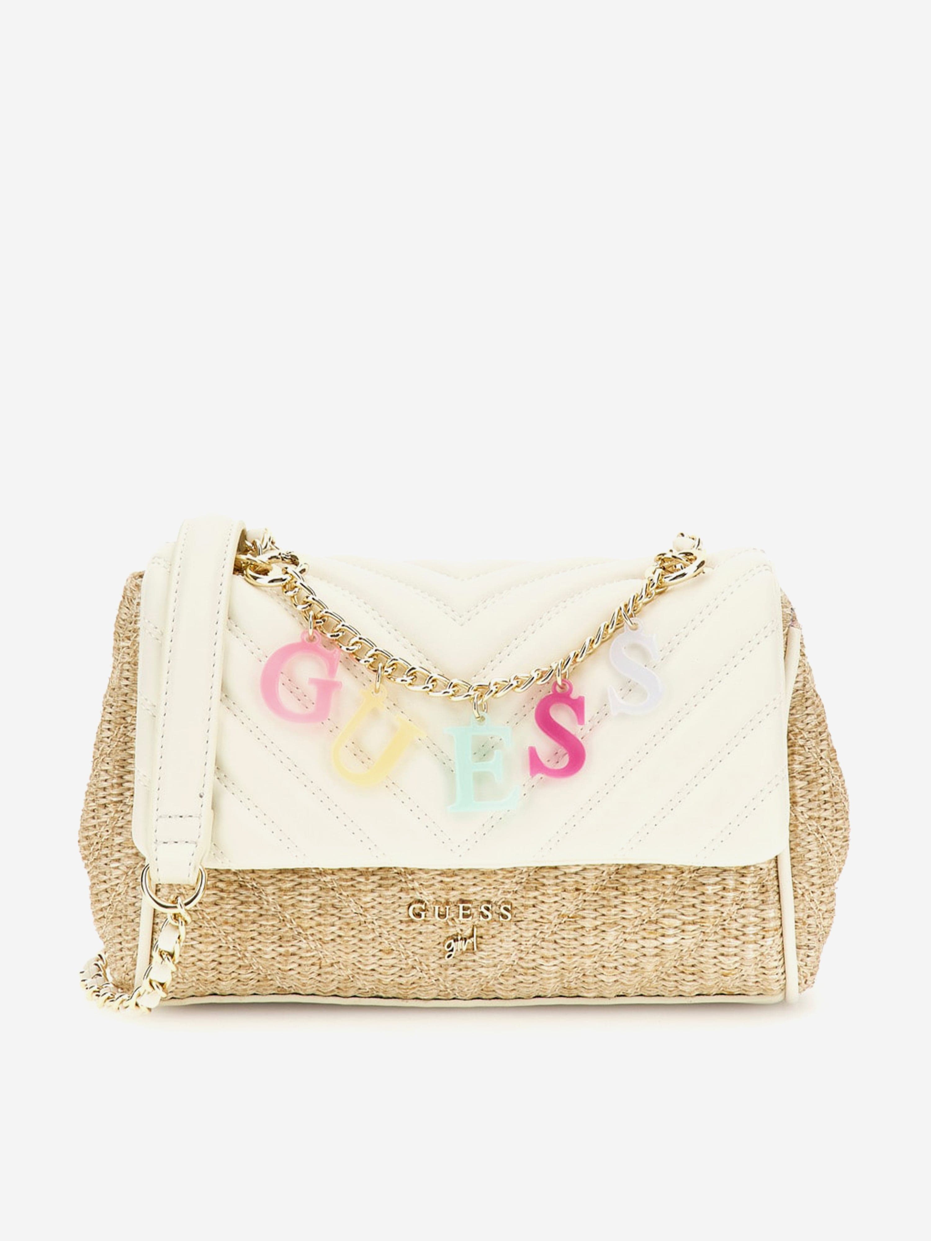 Girls Straw Crossbody Flap Bag in Ivory 2025 Newest