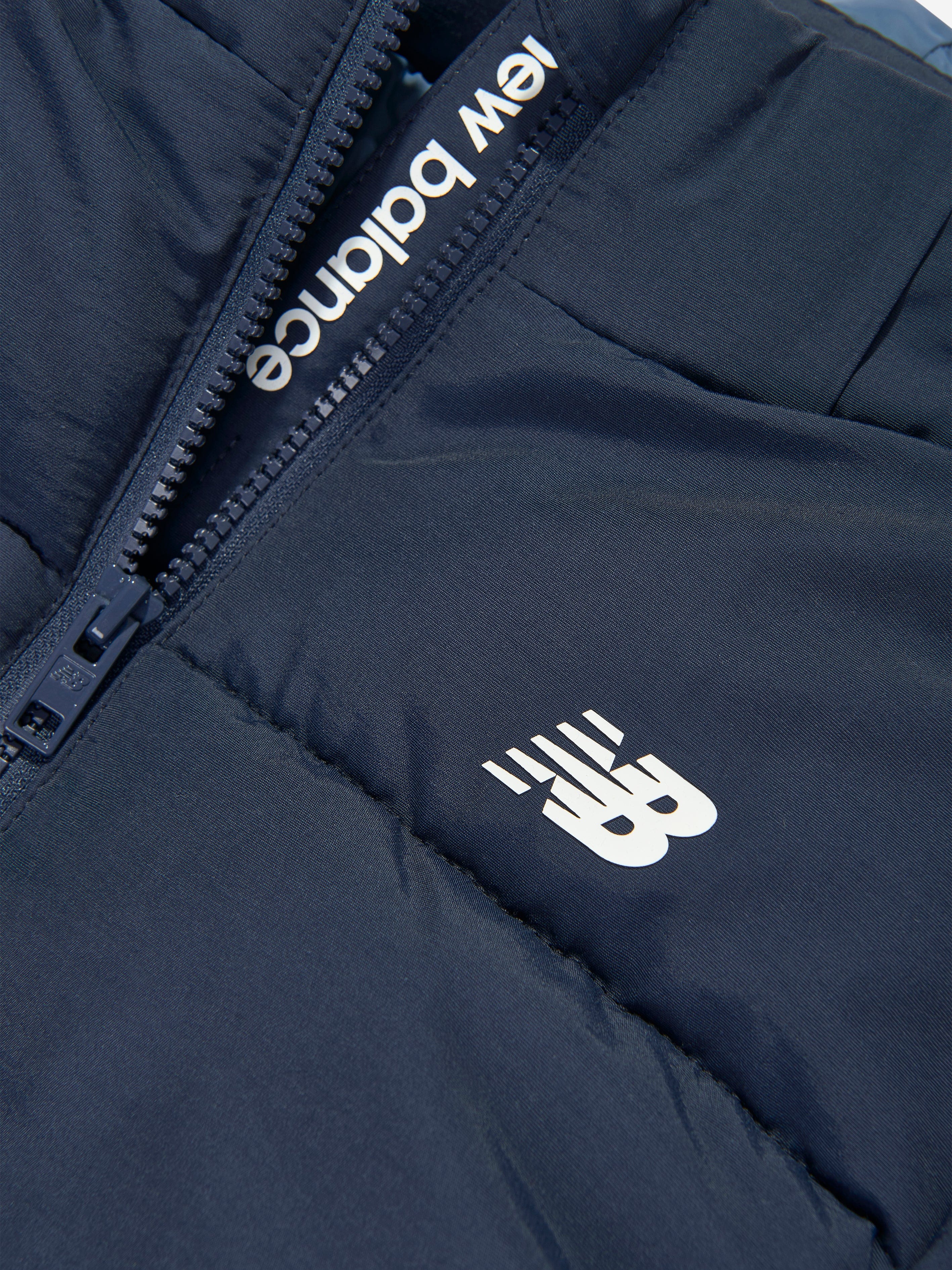 New Balance Boys Logo Puffer Jacket in Navy Clearance Online Fake