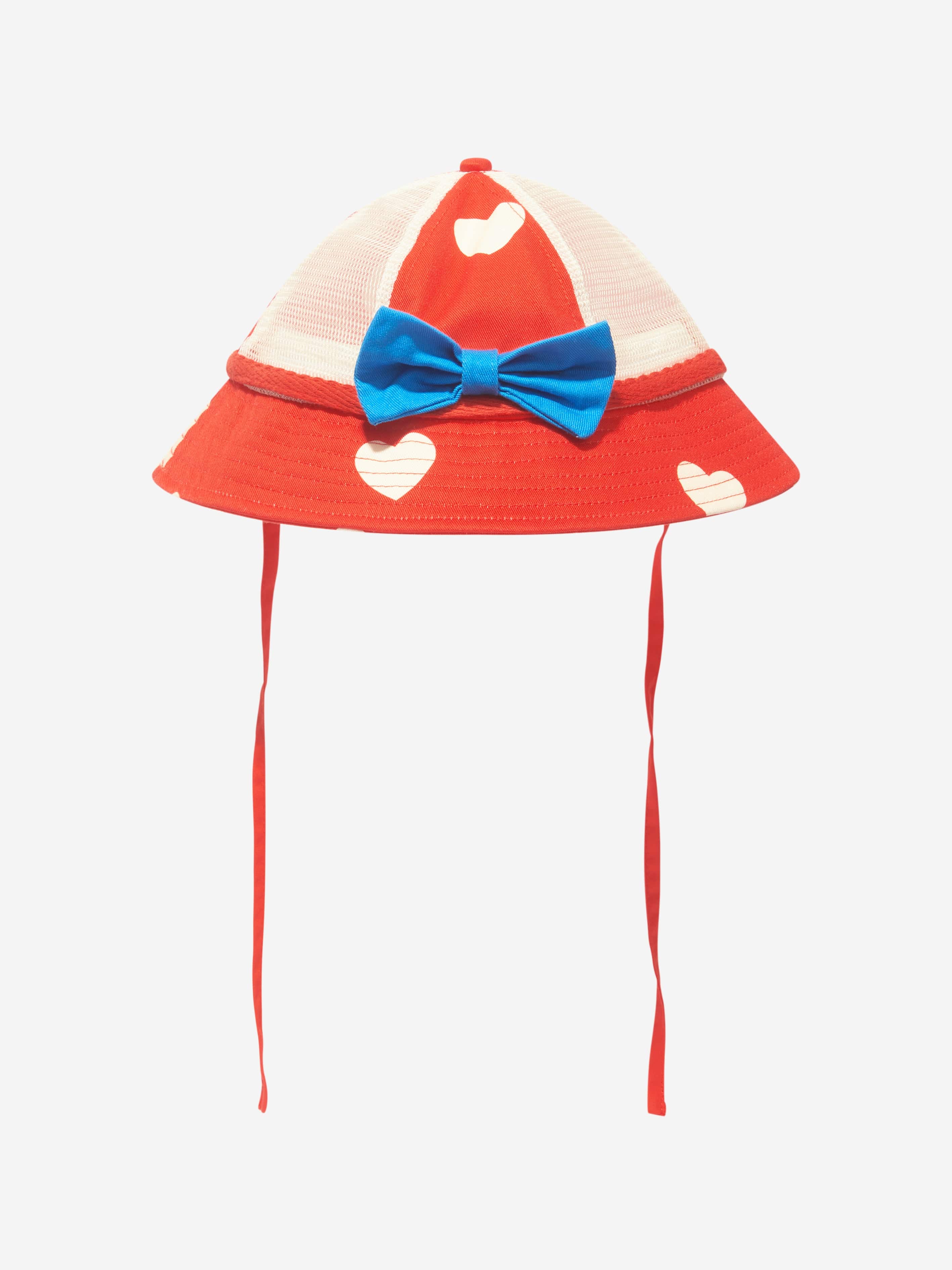 Mini Rodini Girls Hearts Sun Hat in Red Cheap Sale Perfect