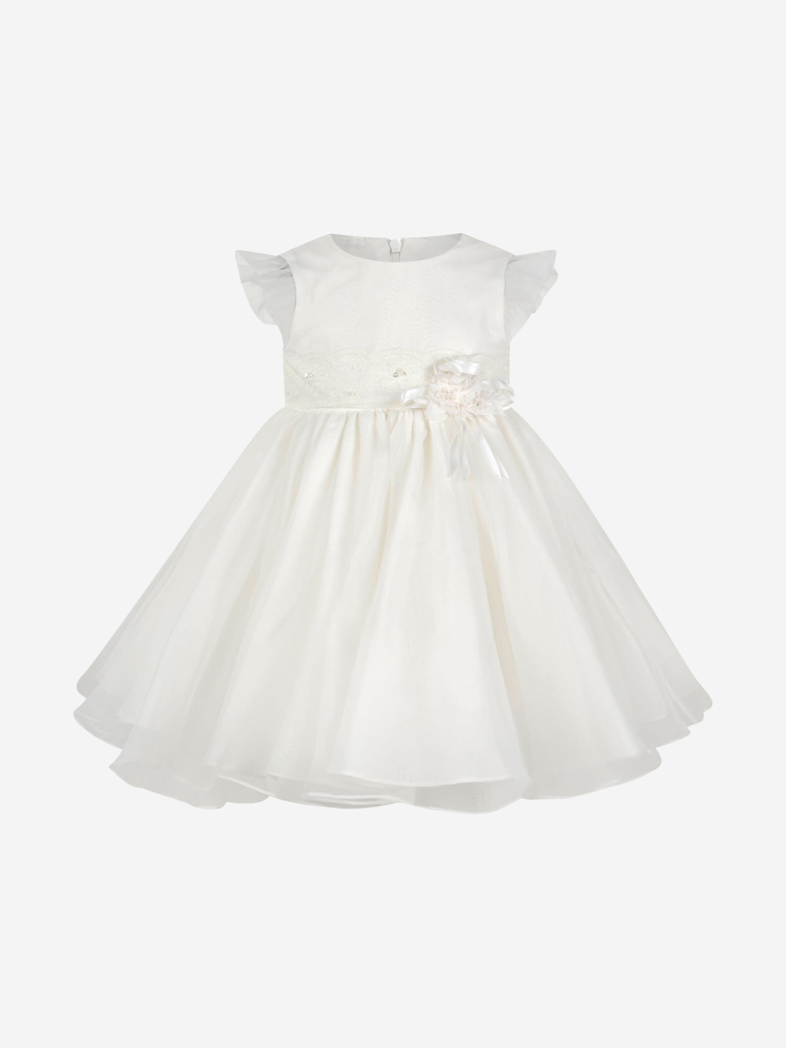 Sarah Louise Girls Dress - Organza & Lace Trim Ceremonial Dress Clearance Good Selling