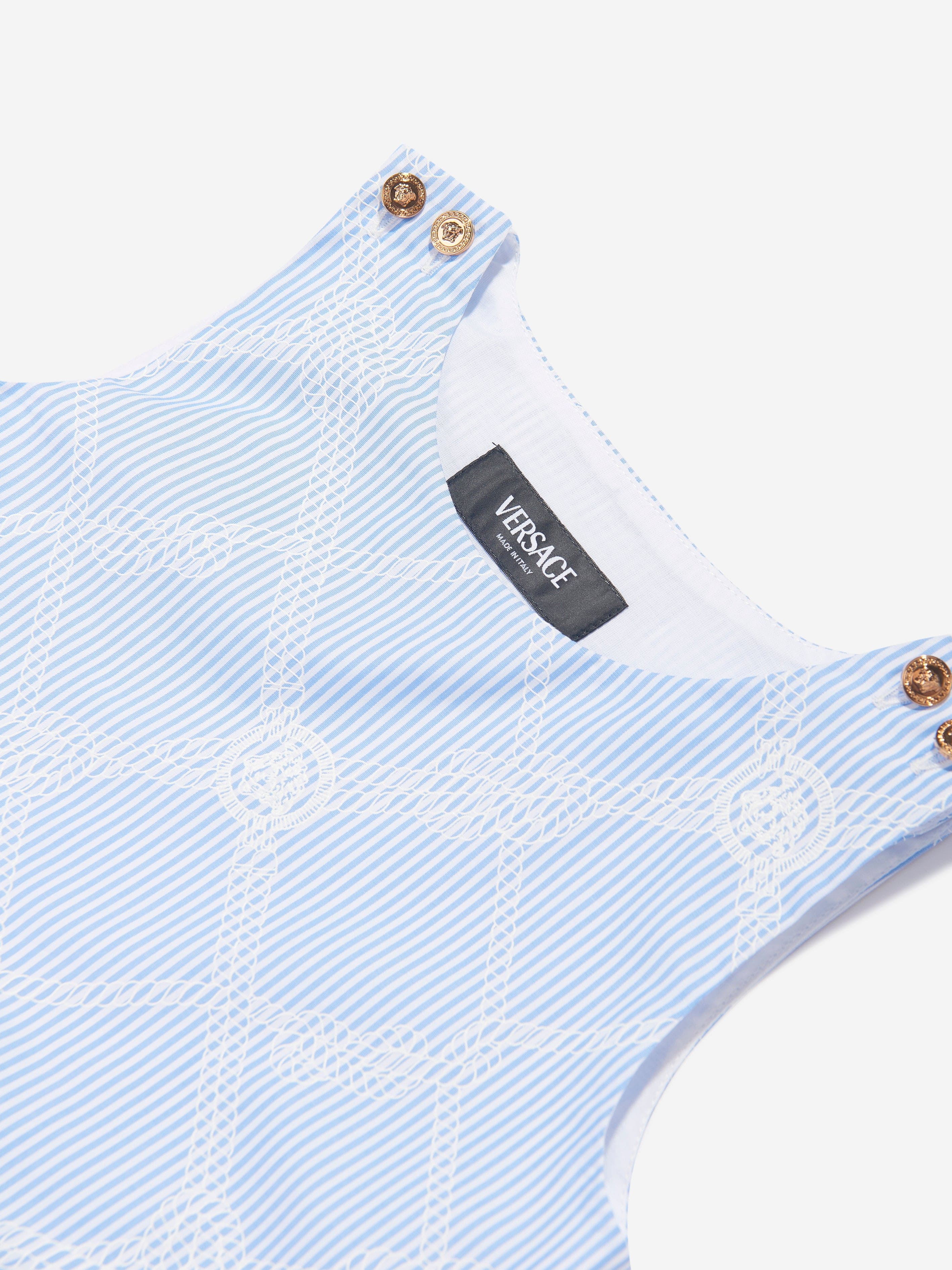Versace Girls Rope Logo Print Dress in Blue How Much Cheap Online