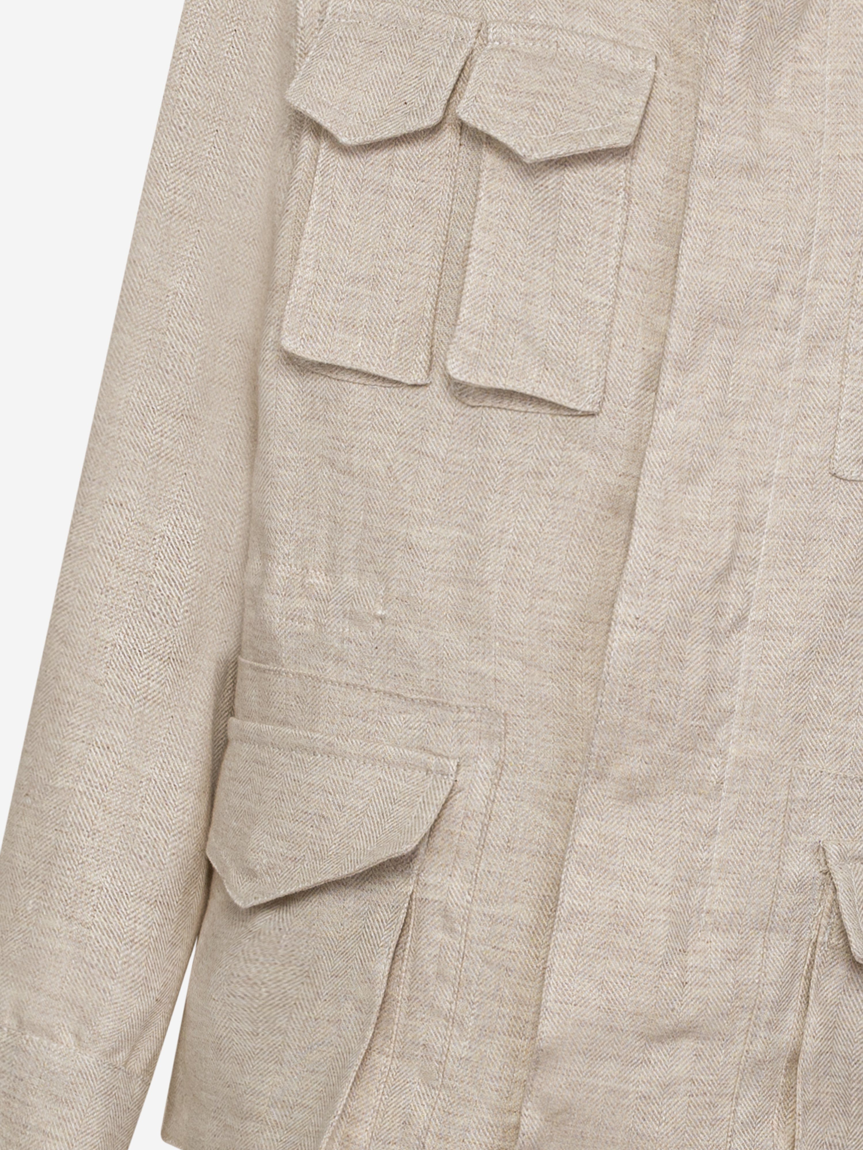 Eleventy Boys Linen Safari Jacket in Beige Clearance Good Selling