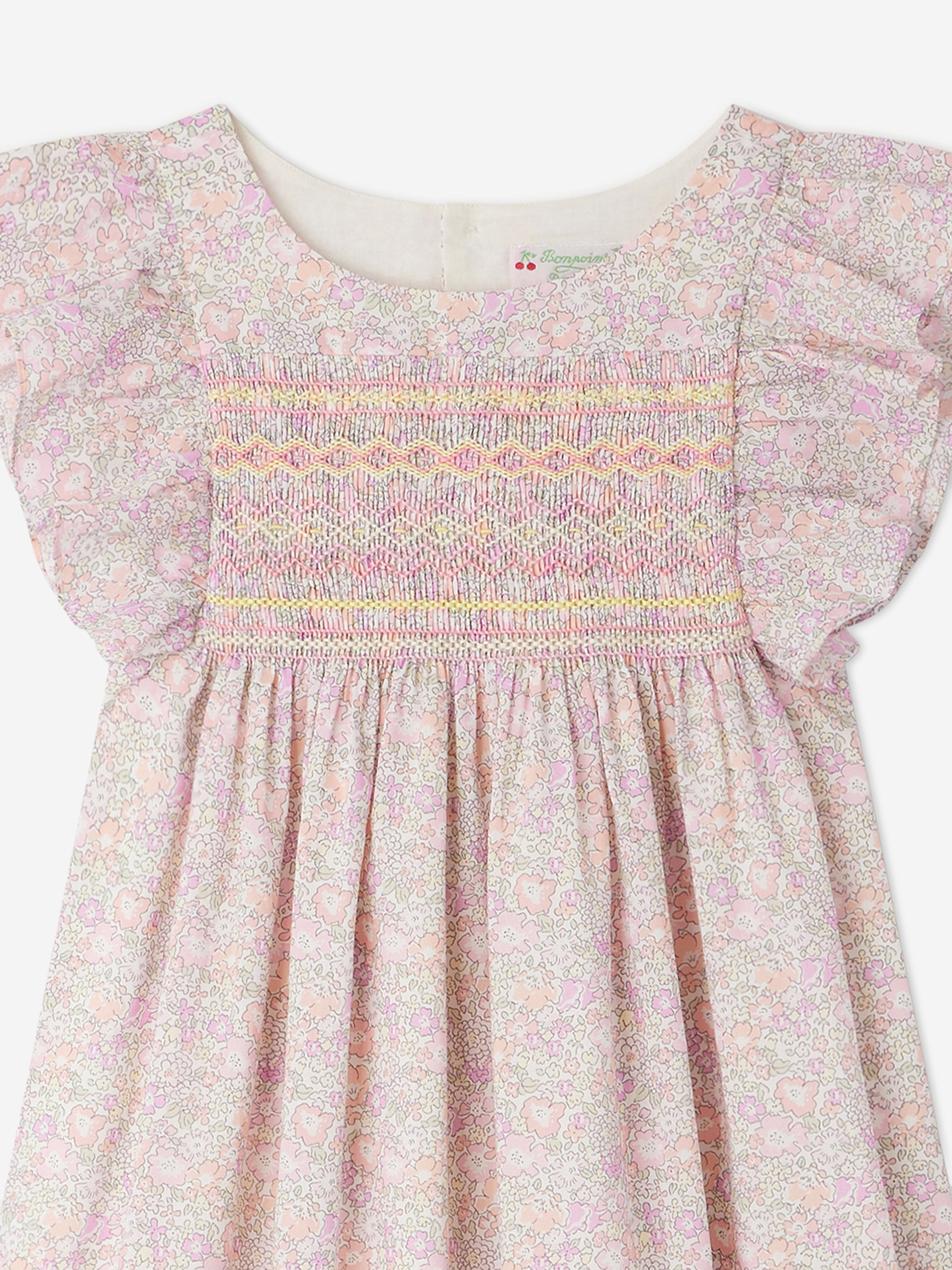 Bonpoint Girls Floral Fiorella Dress in Multicolour Outlet Discount Authentic