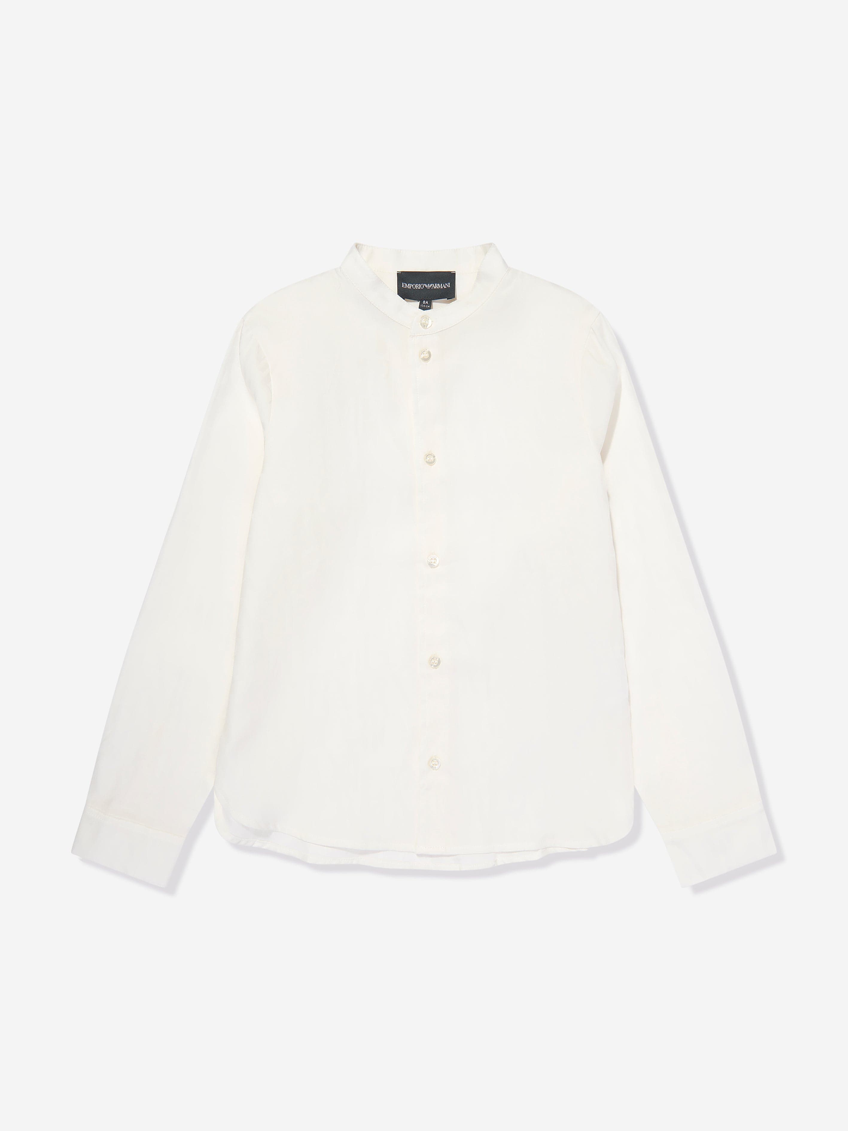 Emporio Armani Boys Logo Shirt in Beige 2025 Cheap Online