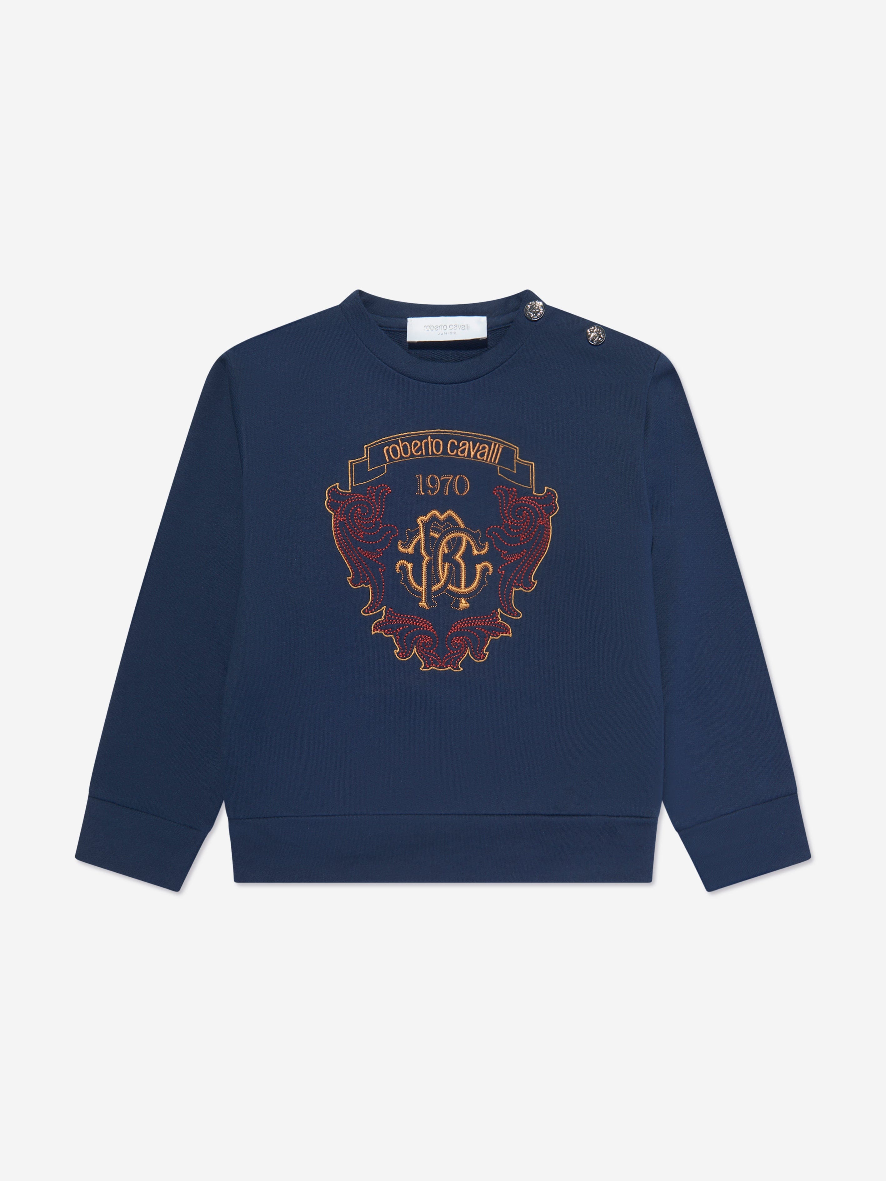 Roberto Cavalli Boys Logo Sweatshirt in Blue Sale Best Pices