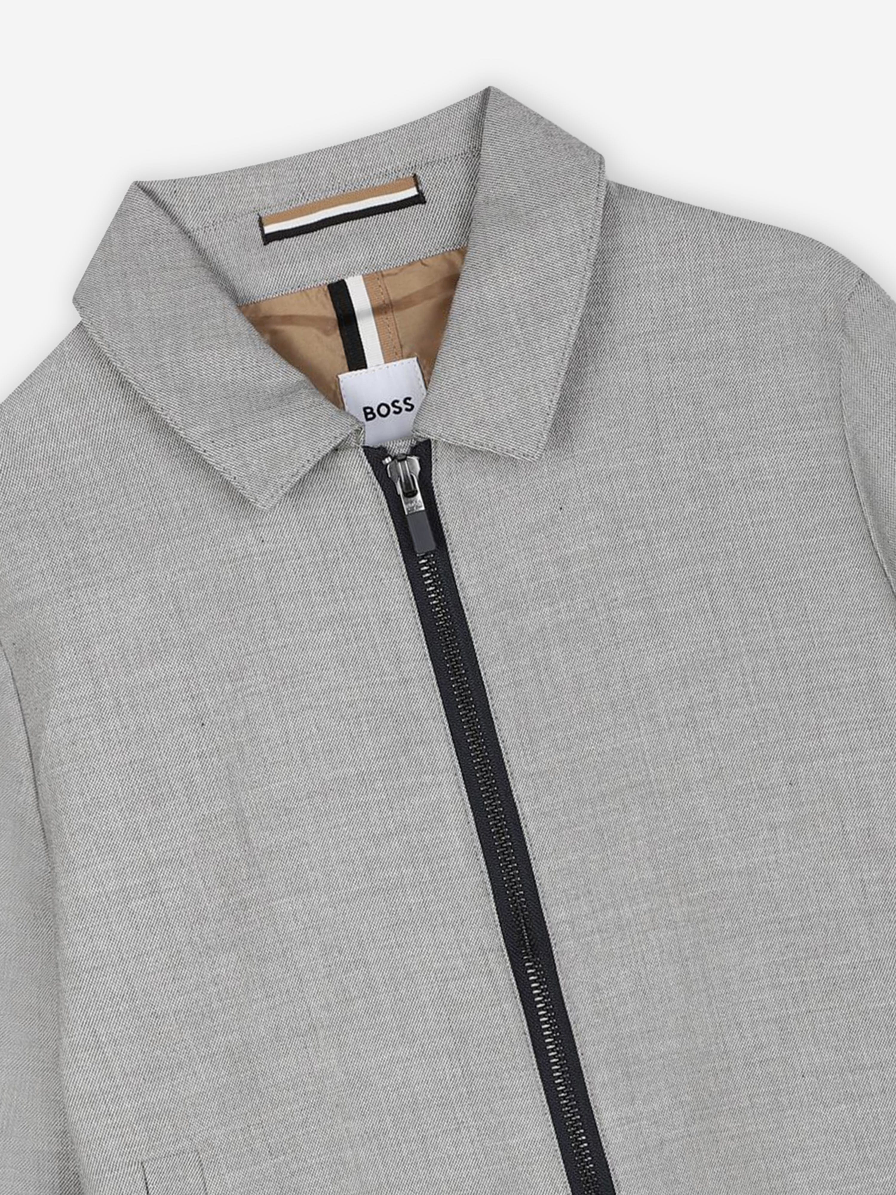 BOSS Boys Suit Jacket in Grey Sale Top Quality