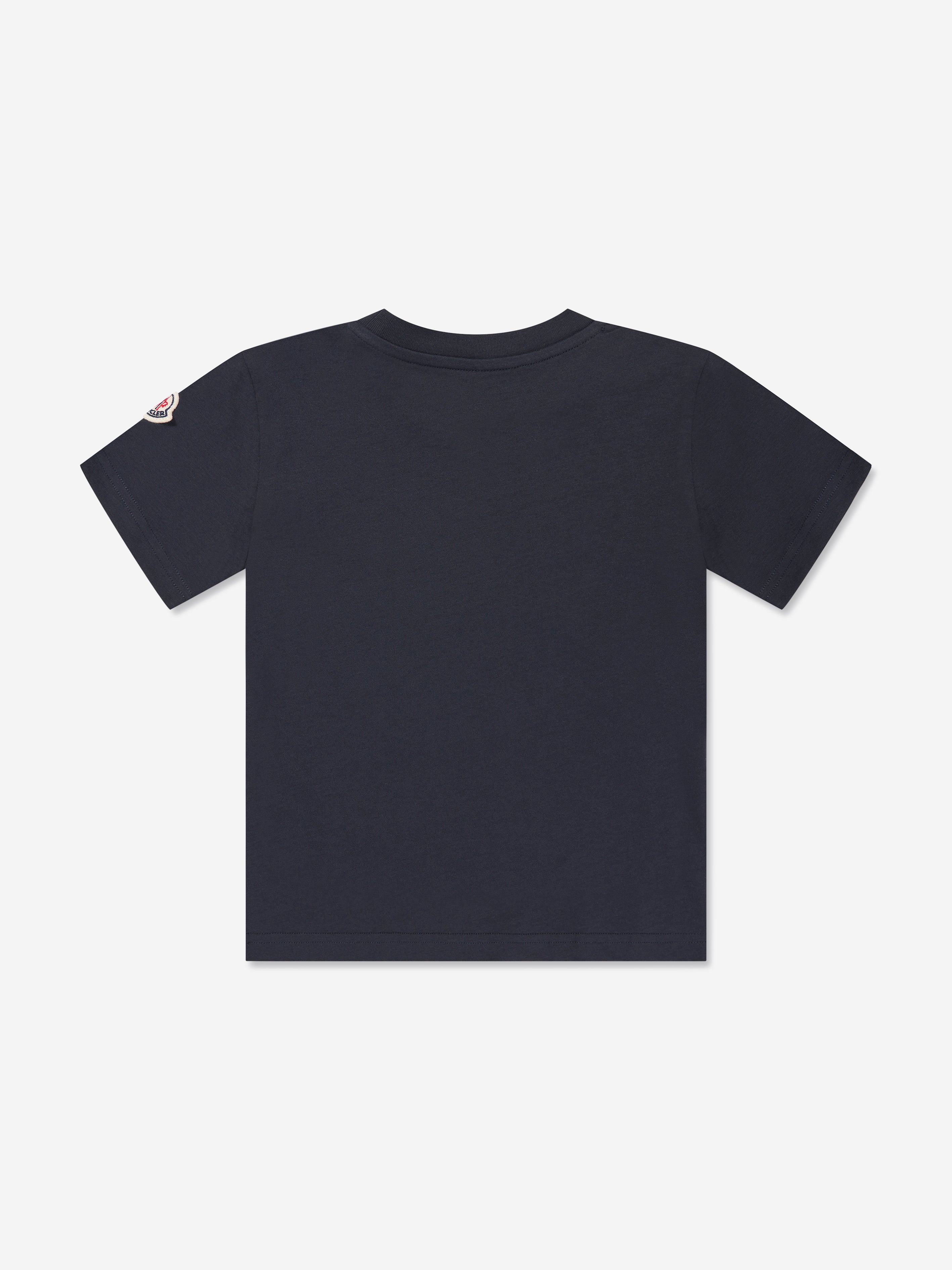 Moncler Enfant Boys Logo Print T-Shirt in Navy Sale Supply