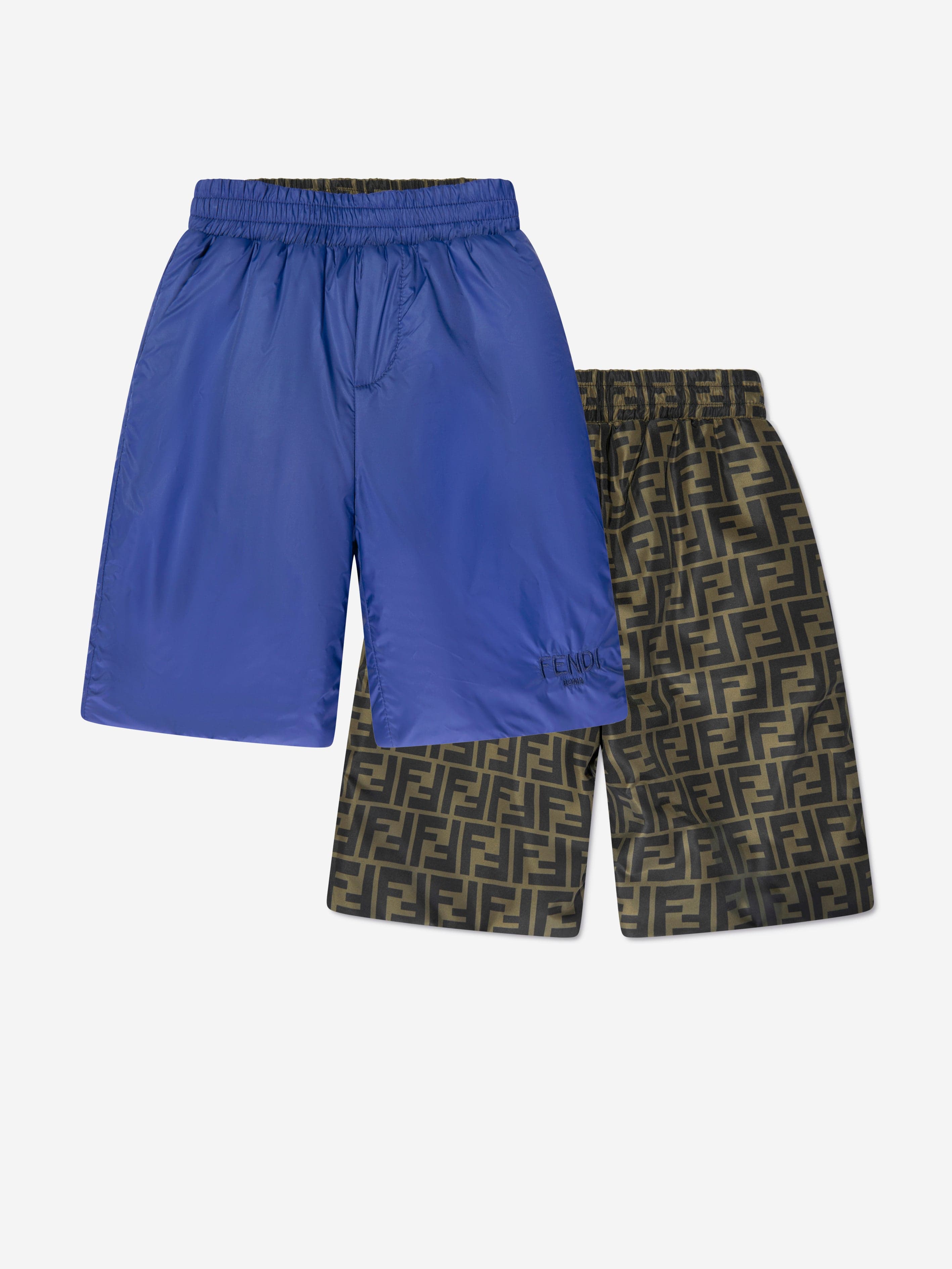 Fendi Boys Reversible Bermuda Shorts in Navy Deals