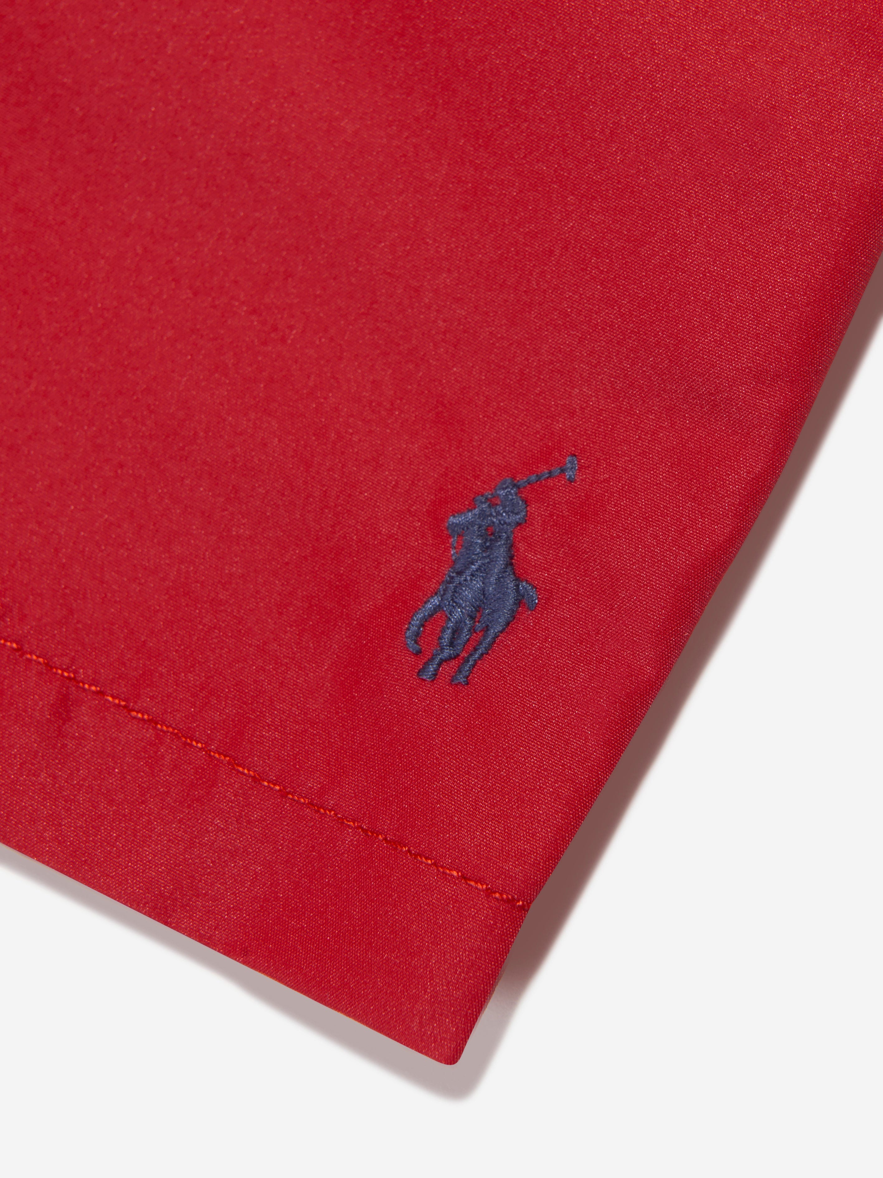 Ralph Lauren Boys Logo Swim Shorts in Red Cheap Sale Purchase