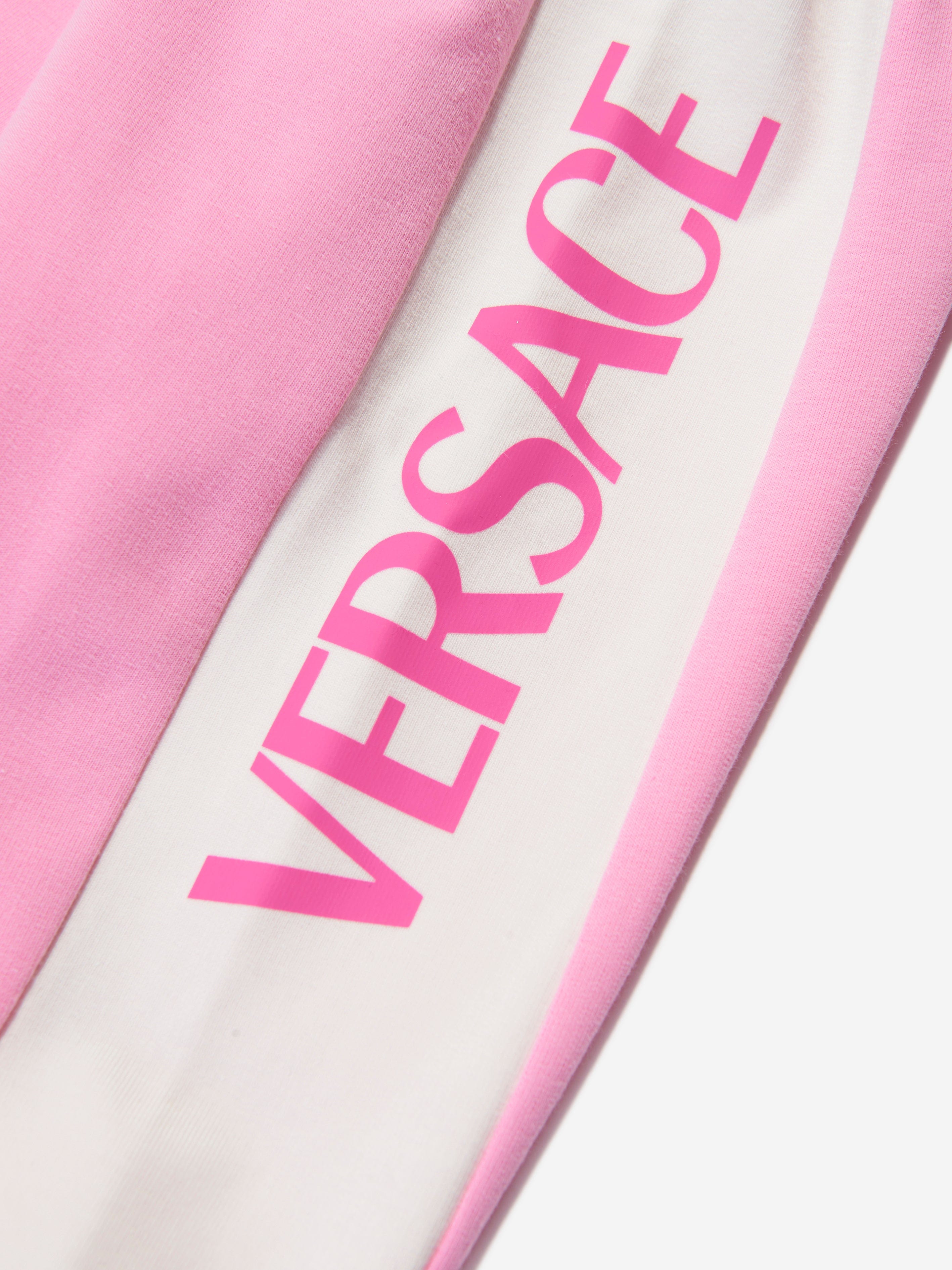 Versace Baby Girls Logo Joggers in Pink Buy Authentic Online