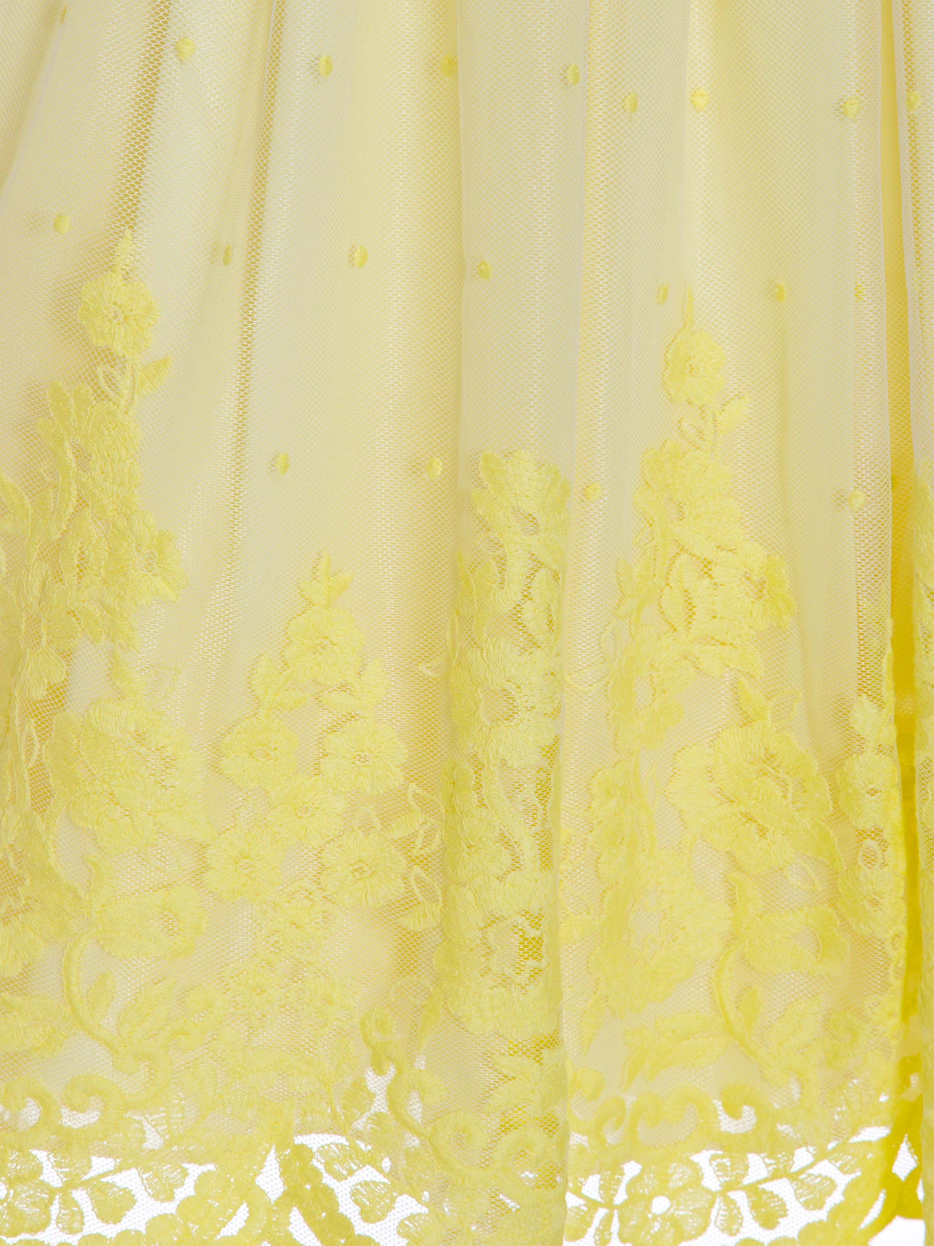 Patachou Girls Lace Trim Sleeveless Dress in Yellow Sale Recommend