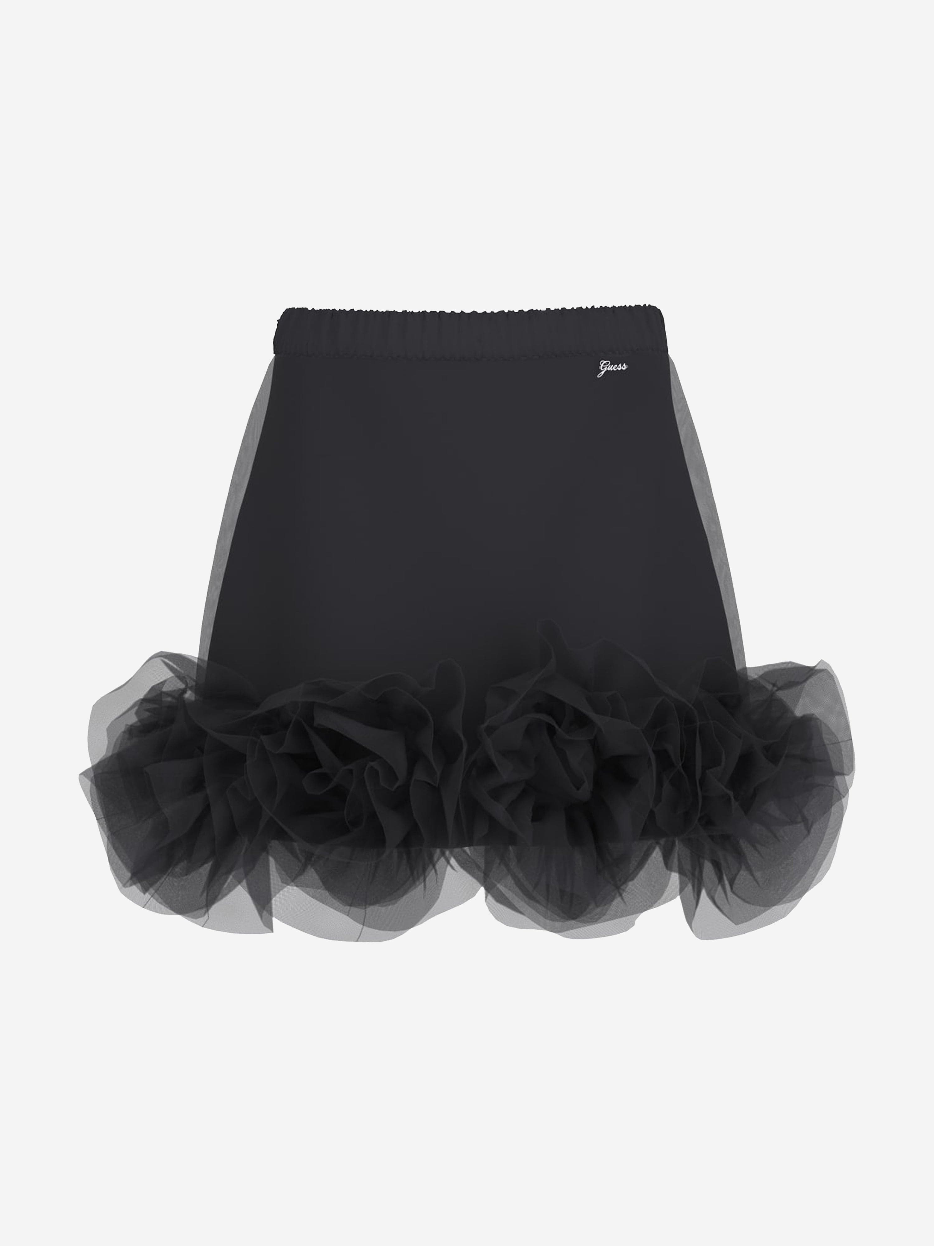 Girls Tulle Midi Skirt in Black Cheap Sale Shop For