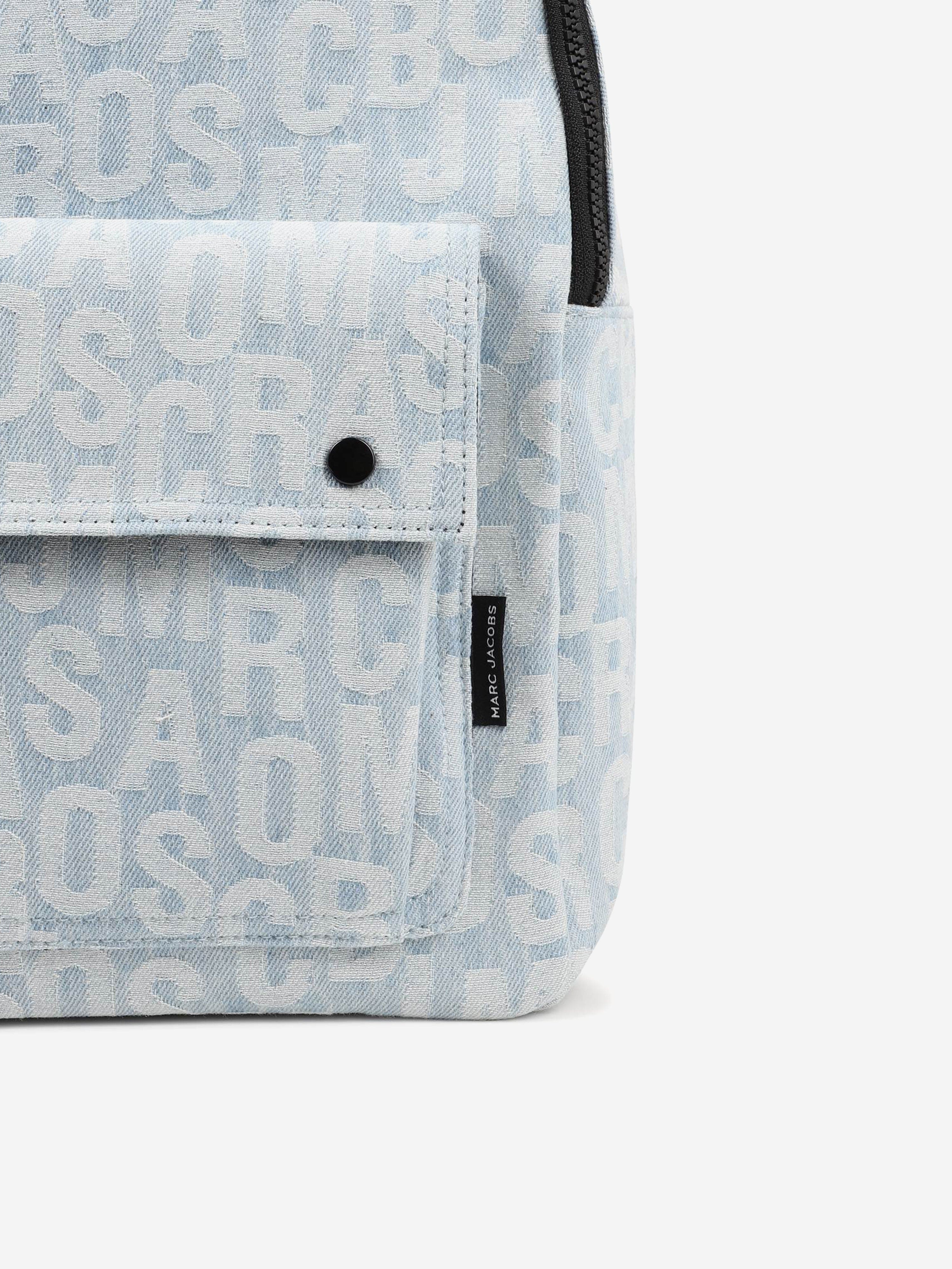 Kids Jacquard Monogram Denim Backpack in Blue (39cm) Cheap High Quality