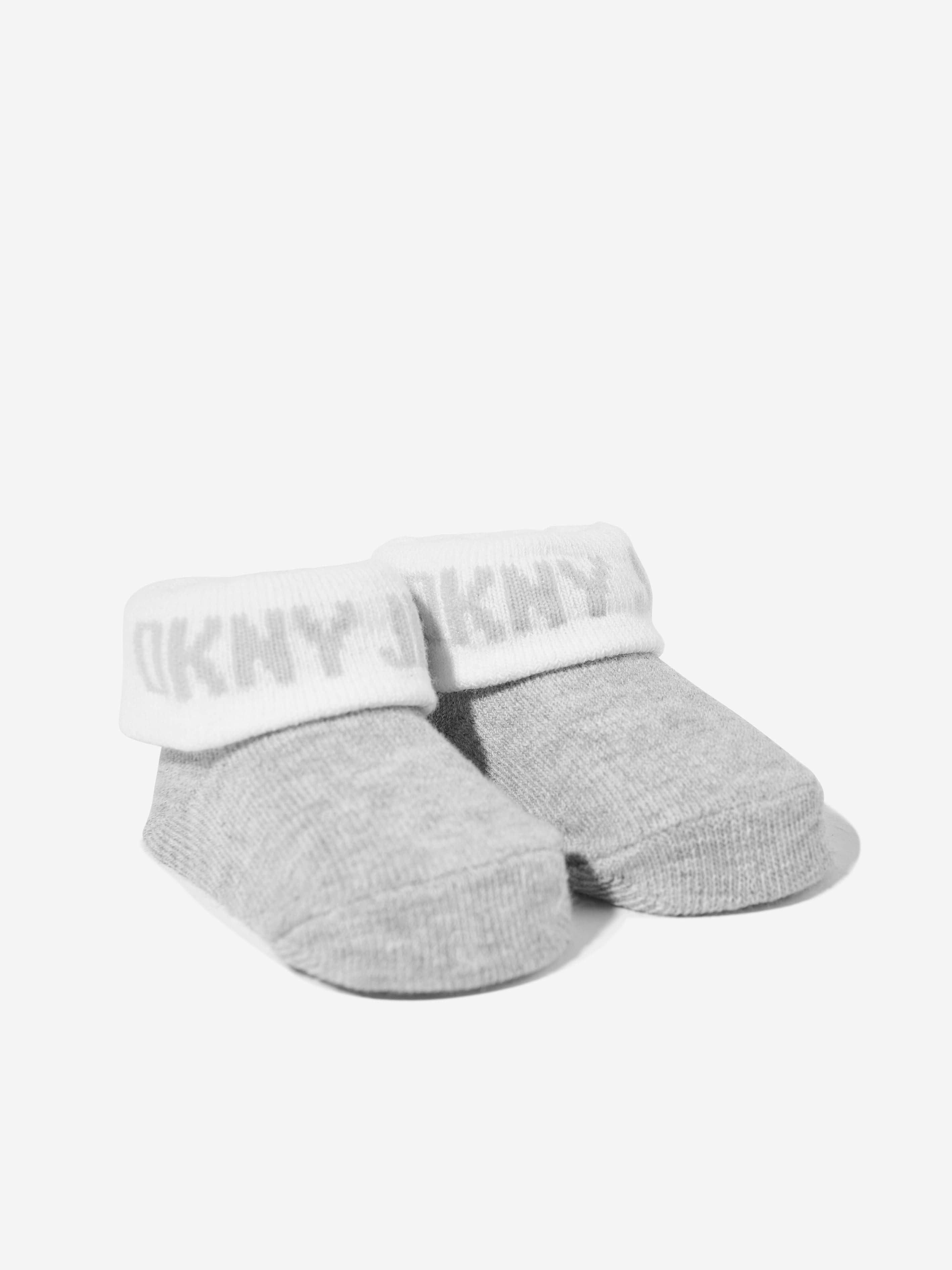 DKNY Baby Bibs and Socks Set in Grey For Sale Wholesale Pice