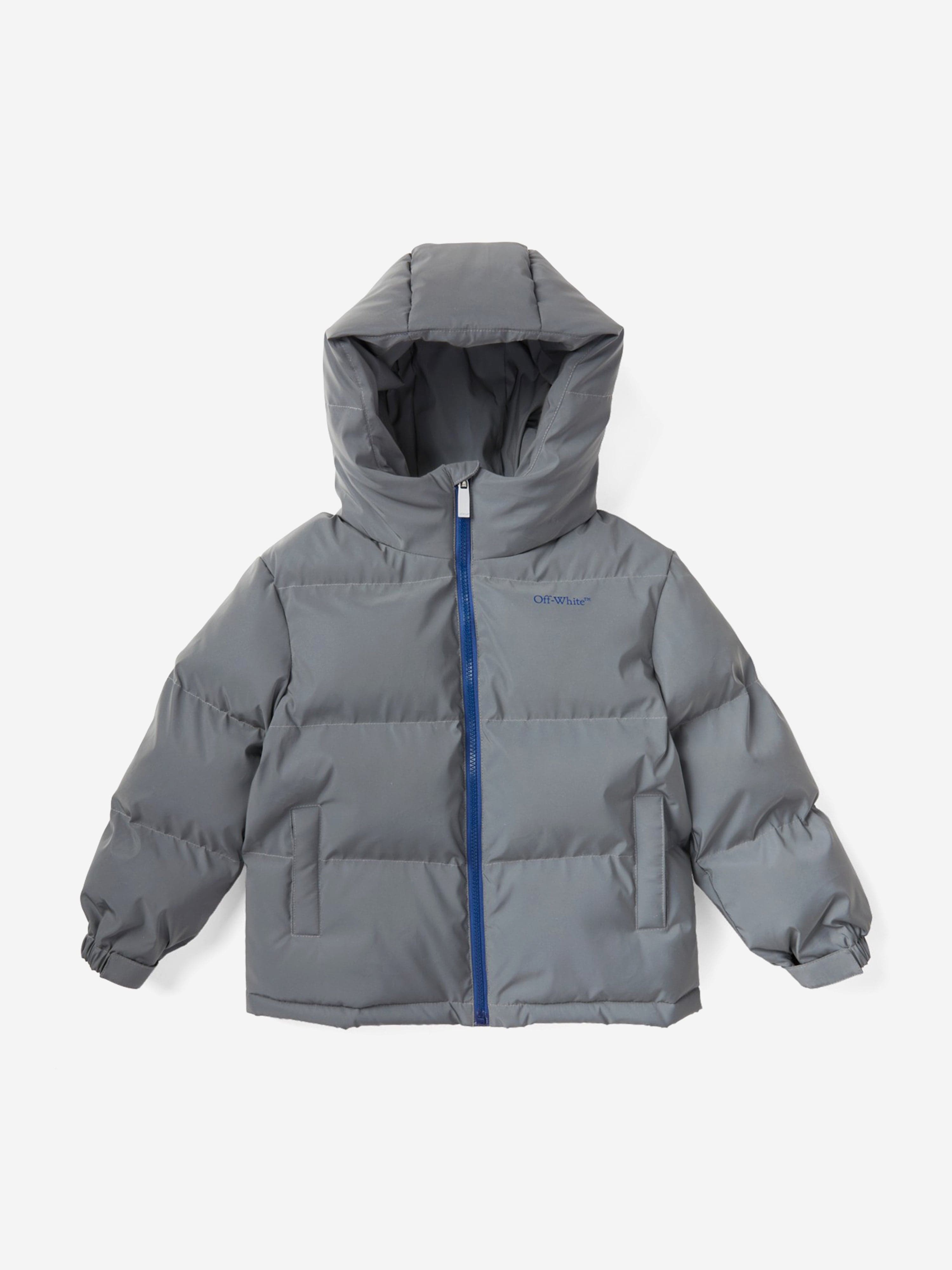 Off-White Kids Bookish Puffer Jacket in Grey Free Shipping Sale Online