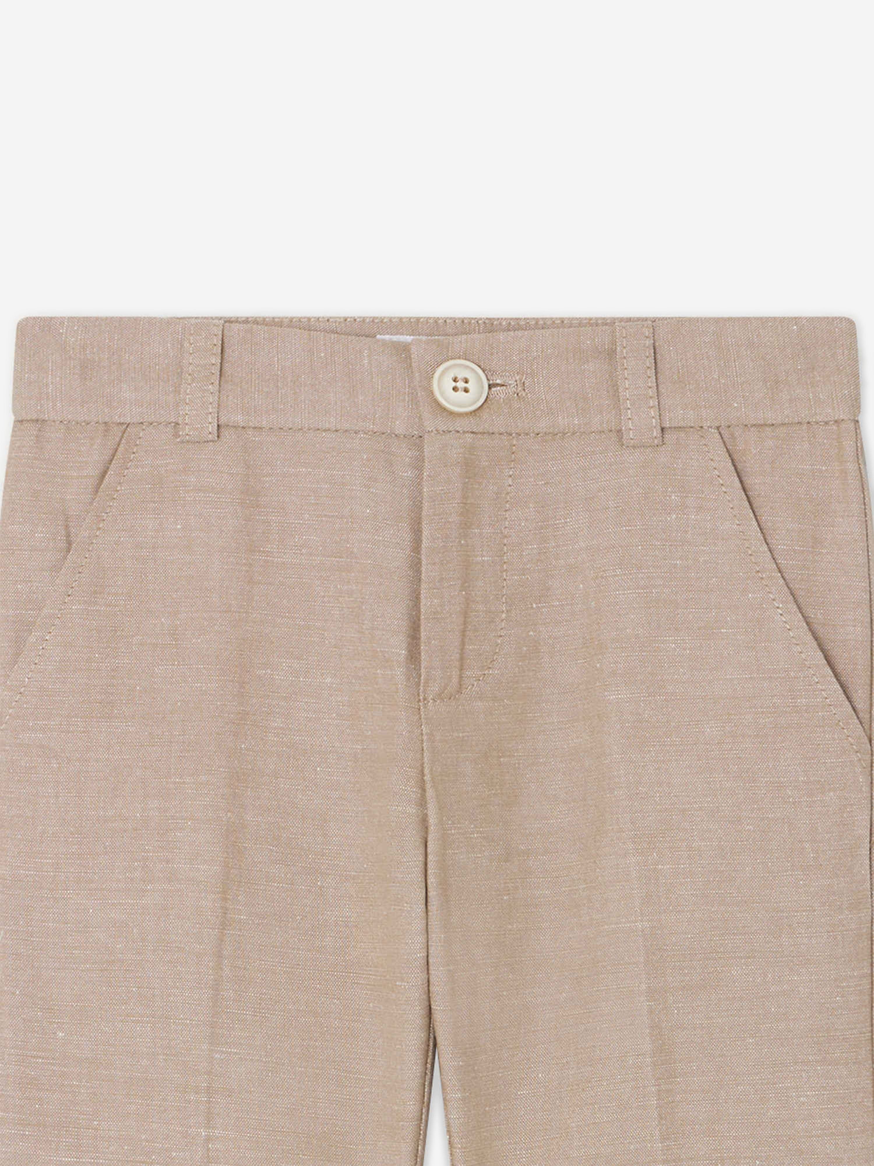 Bonpoint Baby Boys Linen Decibel Suit Trousers in Brown Cheap Sale From China