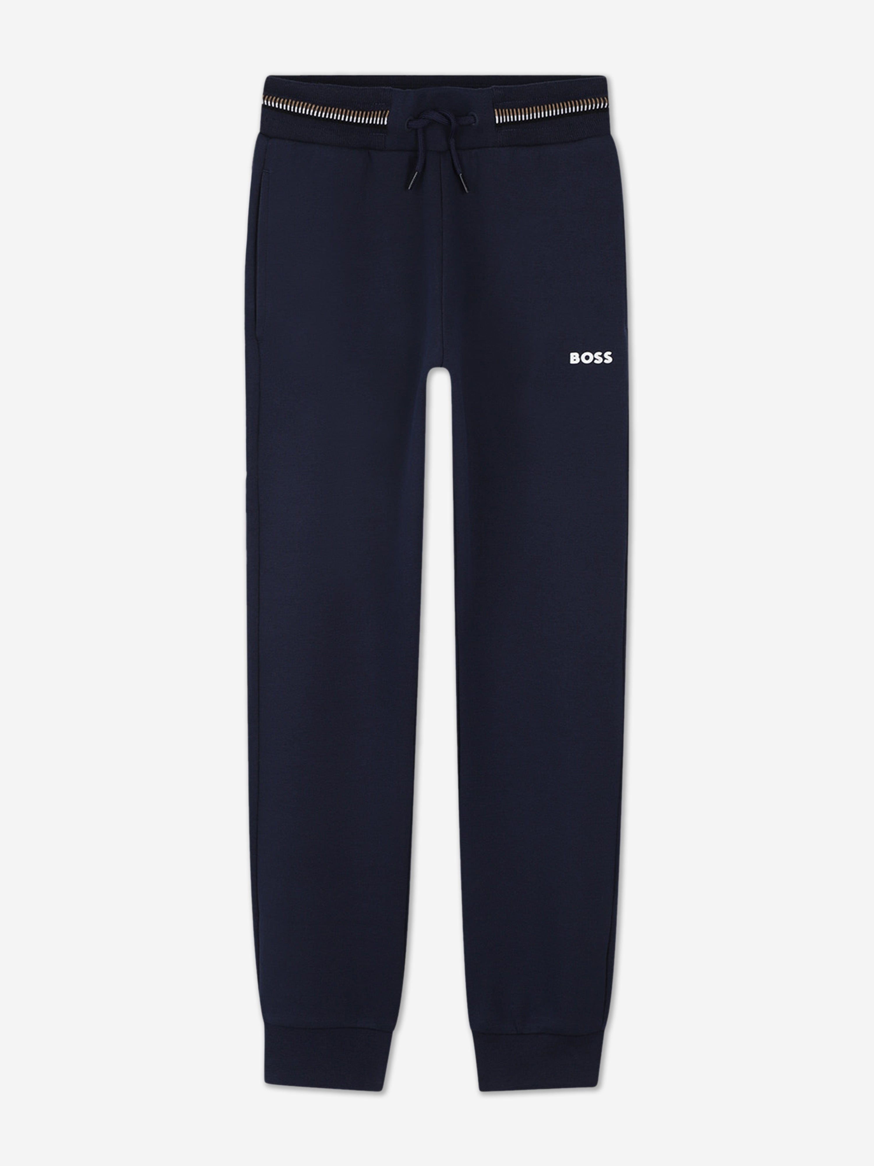 BOSS Boys Logo Print Tracksuit in Navy Buy Cheap 100% Original