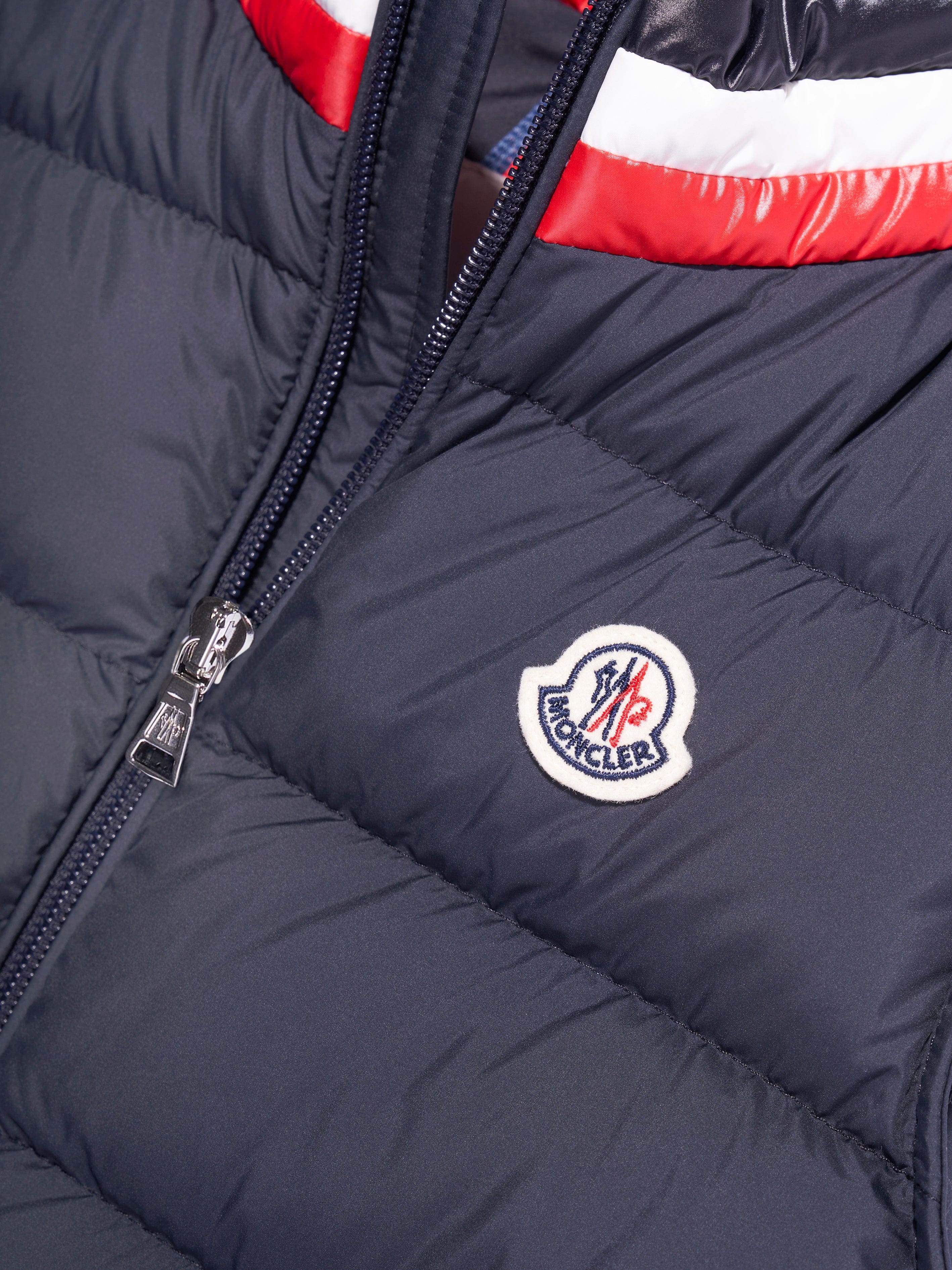Moncler Enfant Boys Down Padded Merab Gilet in Navy With Mastercard