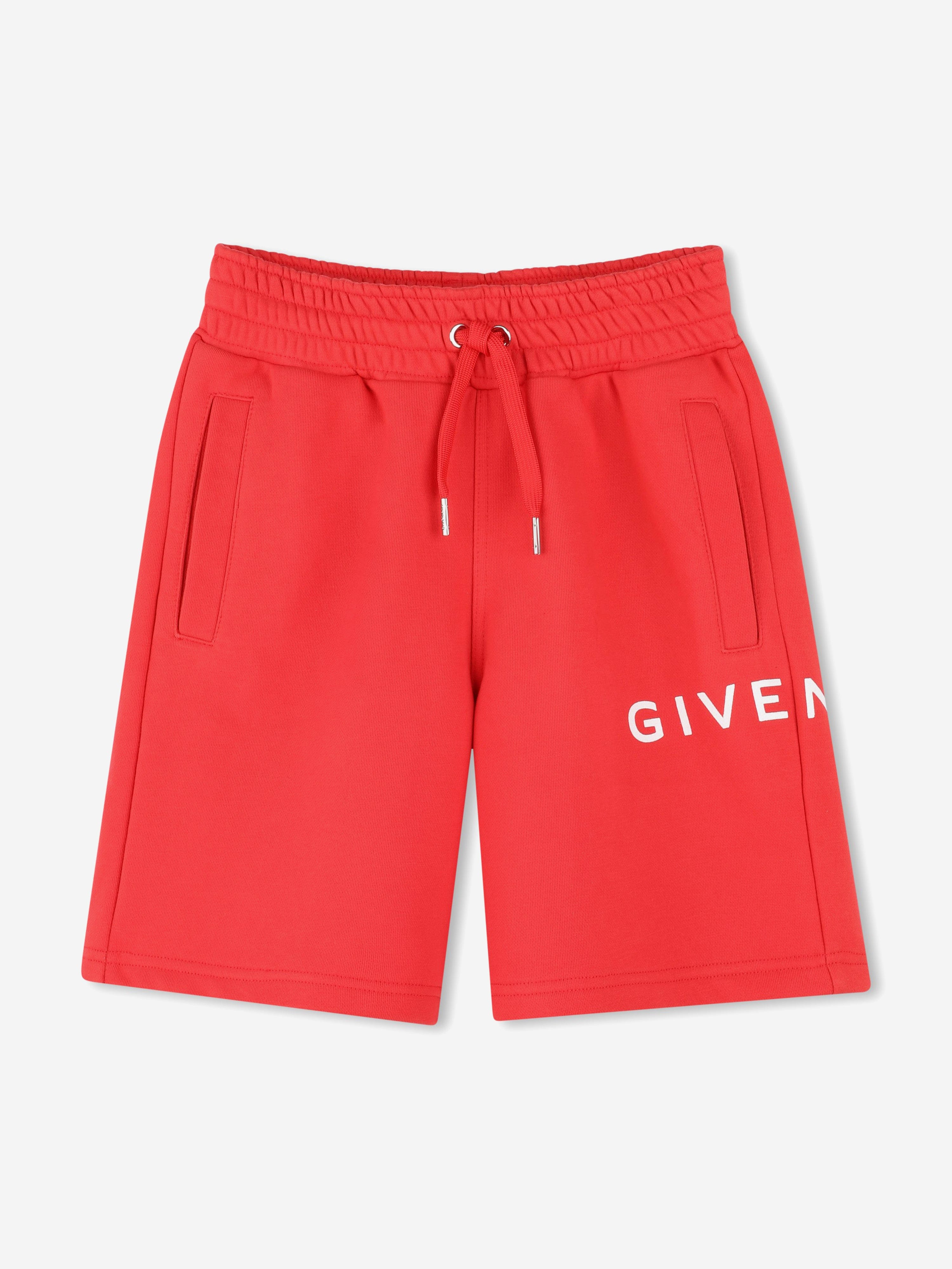 Boys Logo Print Shorts in Red Cheap Pice Buy Discount