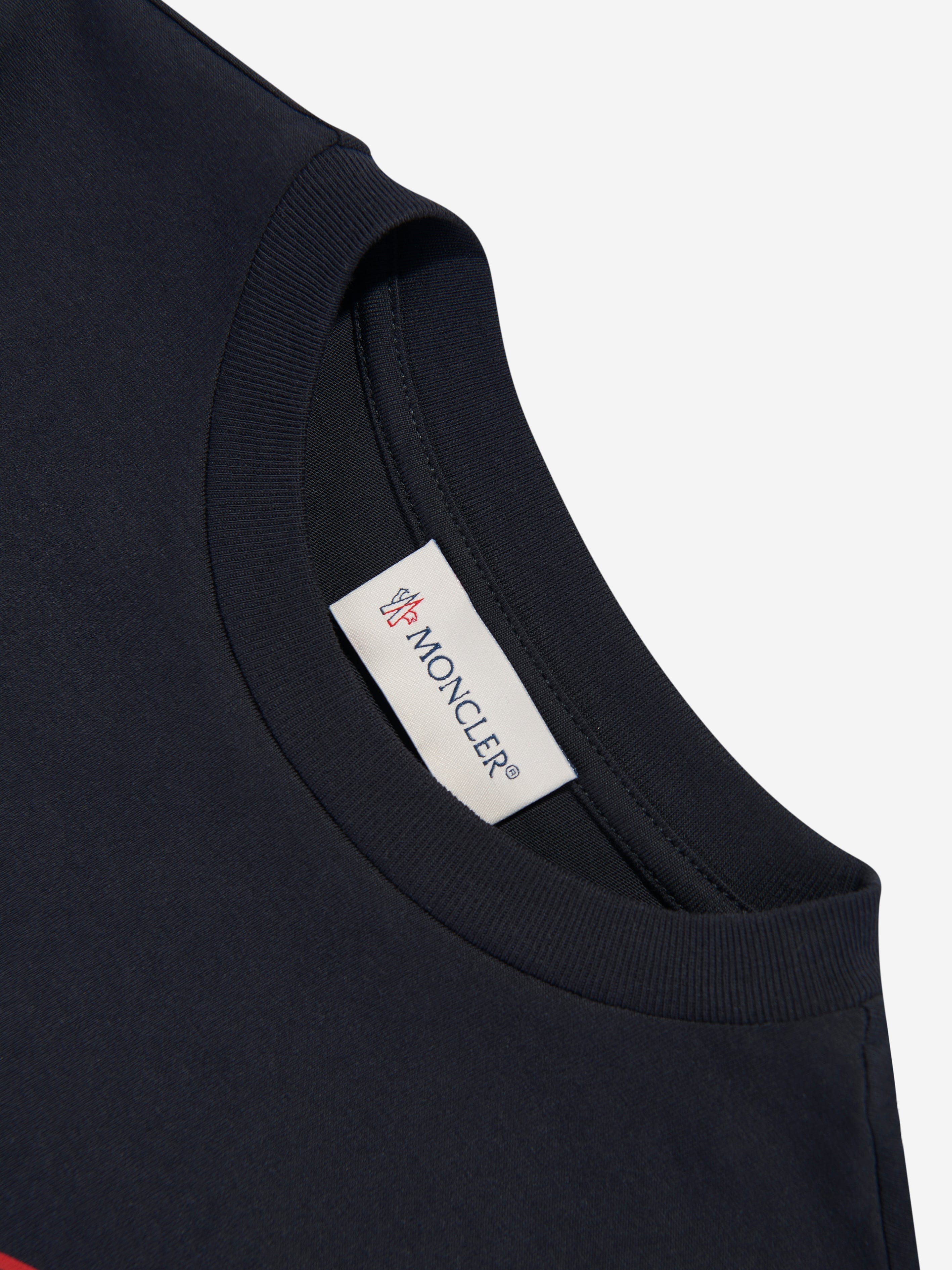 Moncler Enfant Boys Tennis Logo Long Sleeve T-Shirt in Navy Free Shipping Fashionable