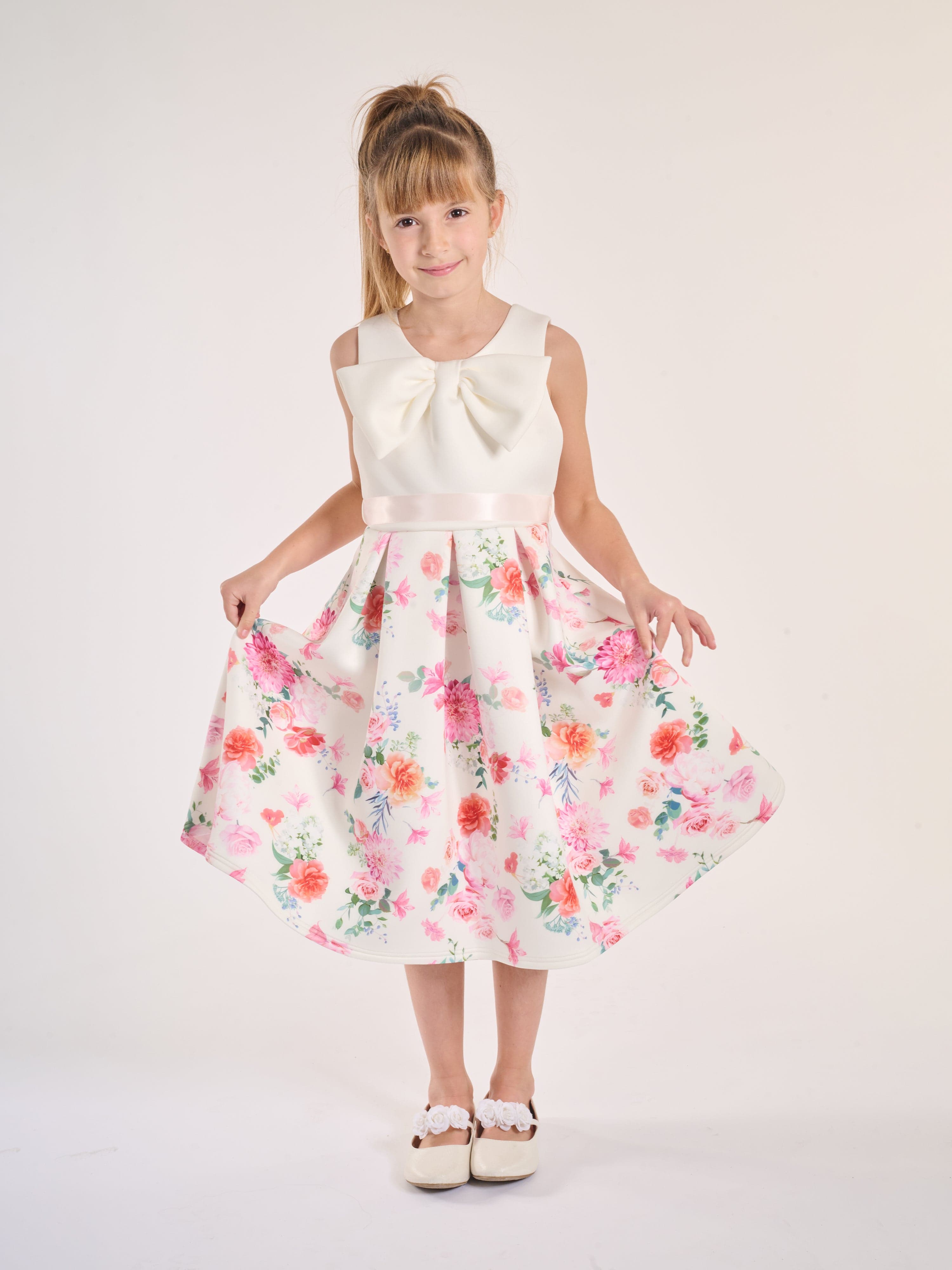 Girls Botanical Beauty Dress in White Get Authentic For Sale