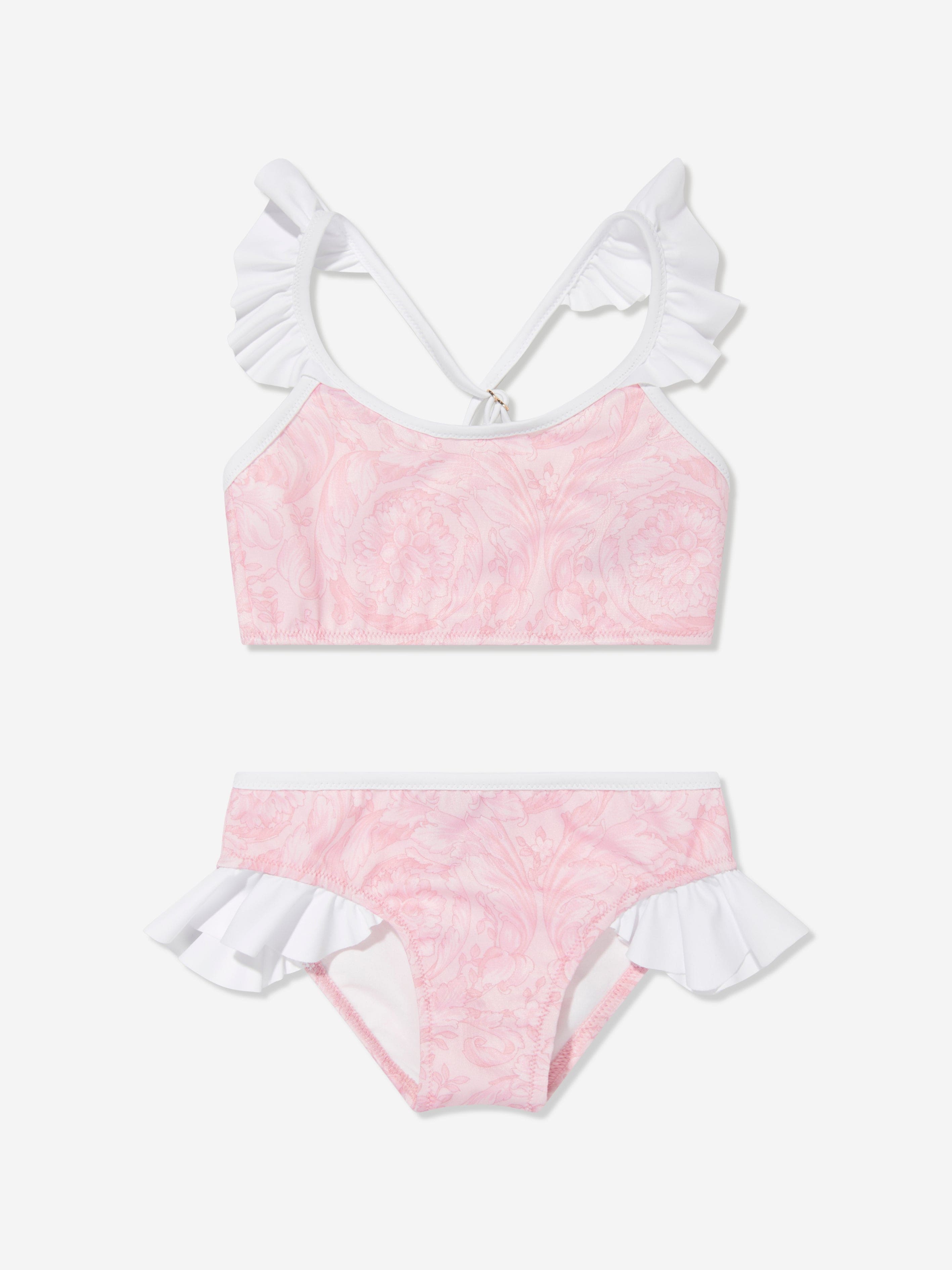Versace Girls Barocco Print Bikini in Pink Cheap Pice Store