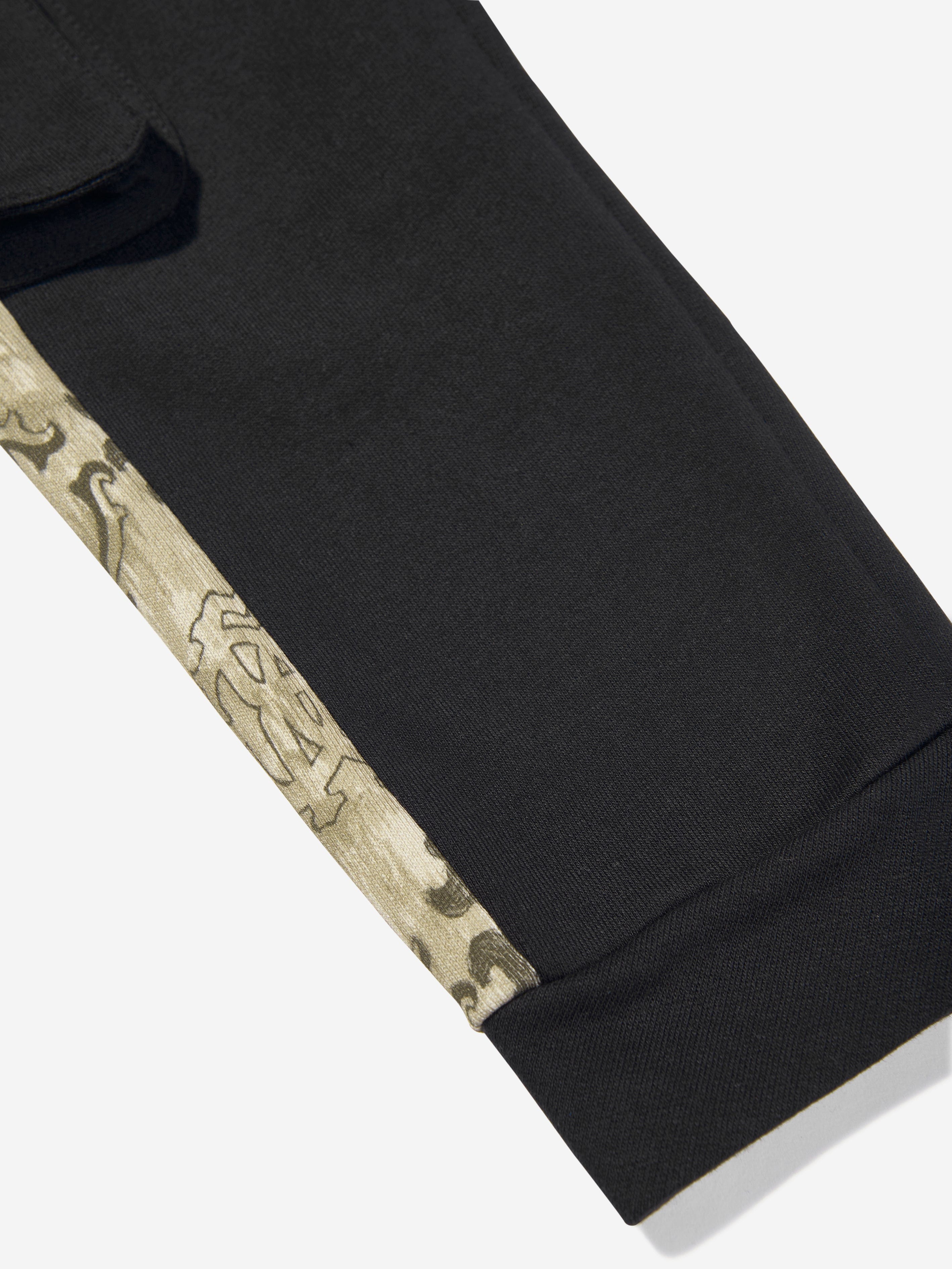 Roberto Cavalli Boys Logo Joggers in Black Cheap Sale Brand New Unisex