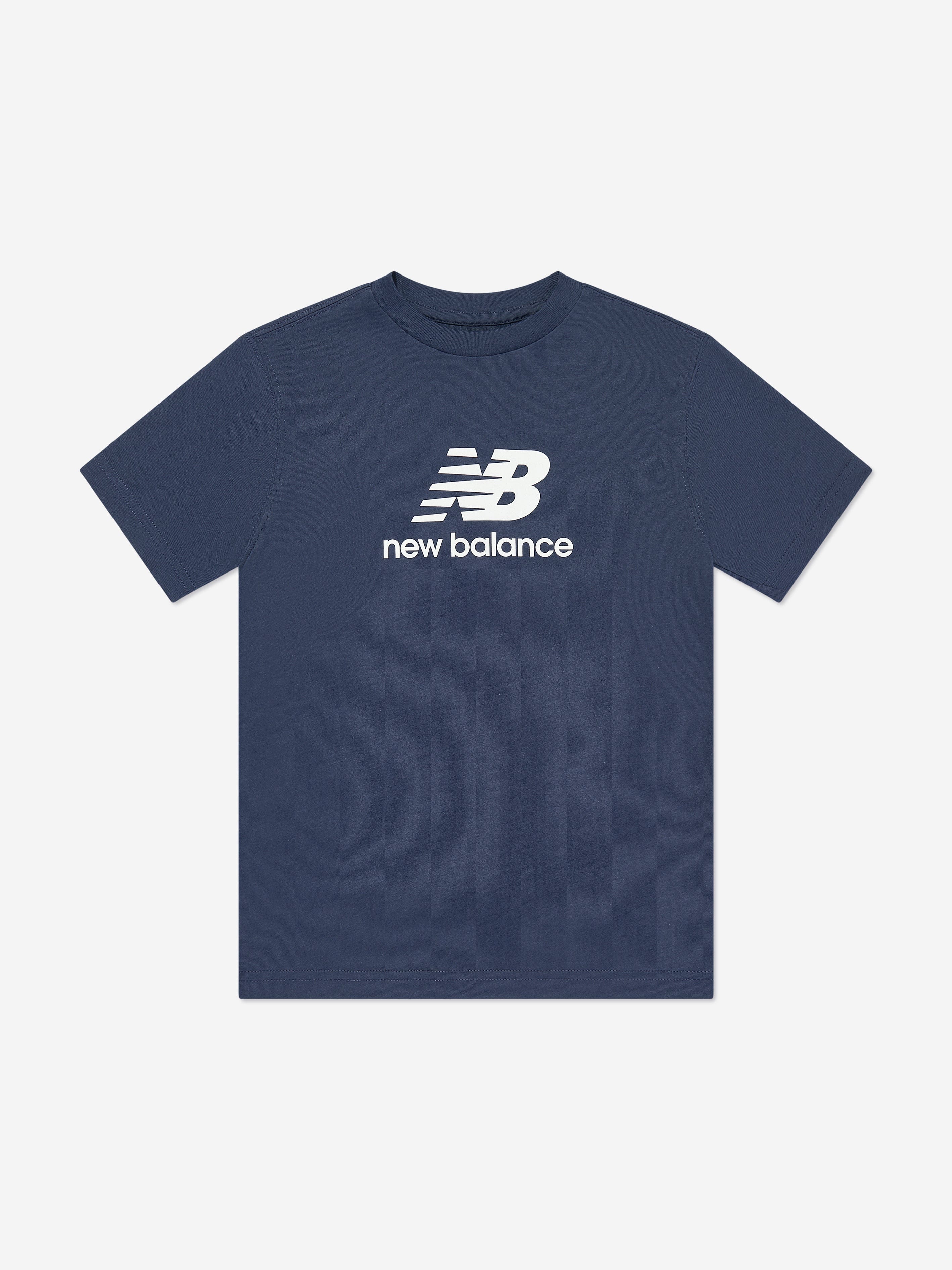 New Balance Boys Jersey Stacked Logo T-Shirt in Navy Discount Manchester