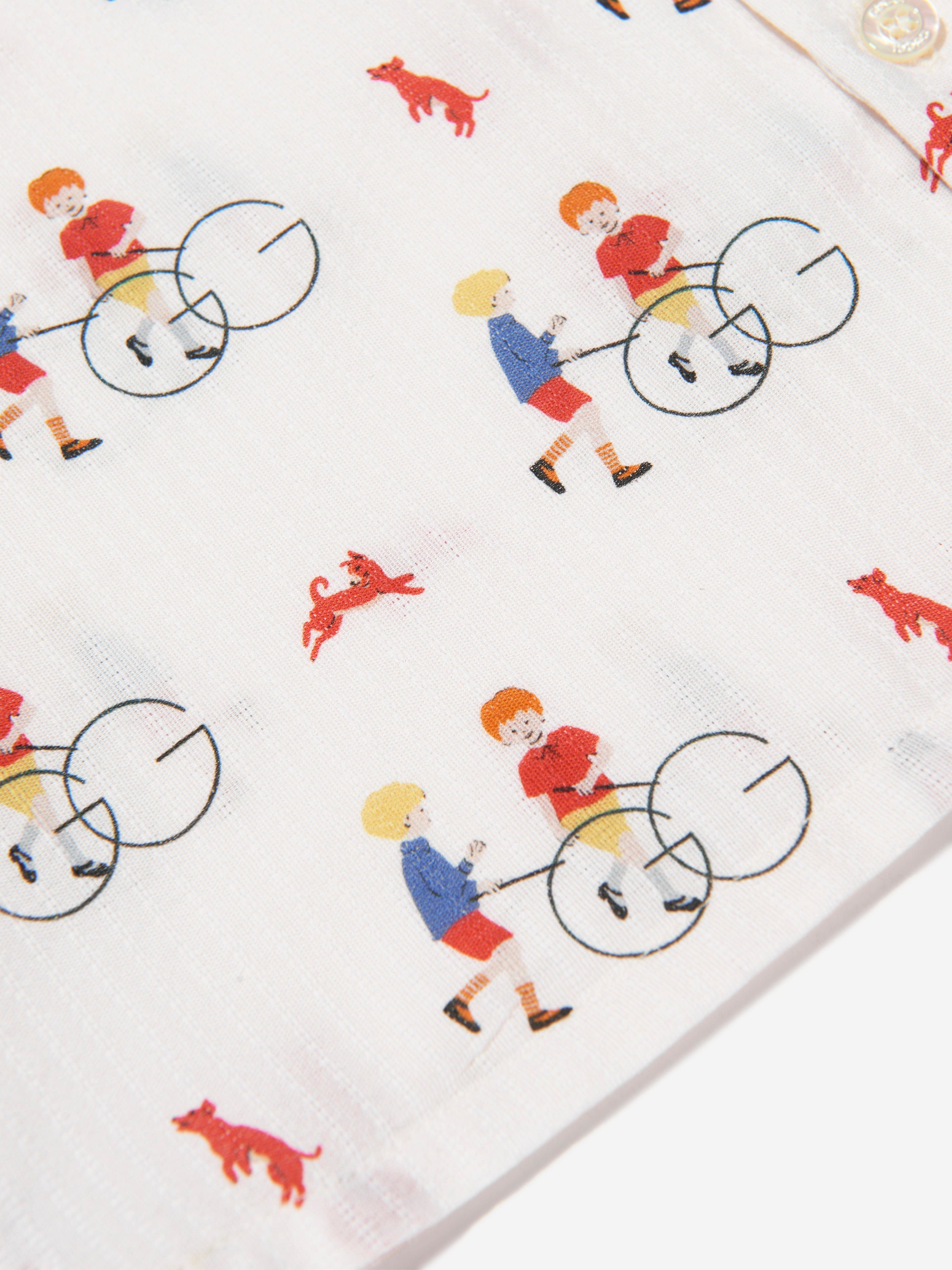 Gucci Boys Short Sleeve Shirt in Ivory Clearance Perfect