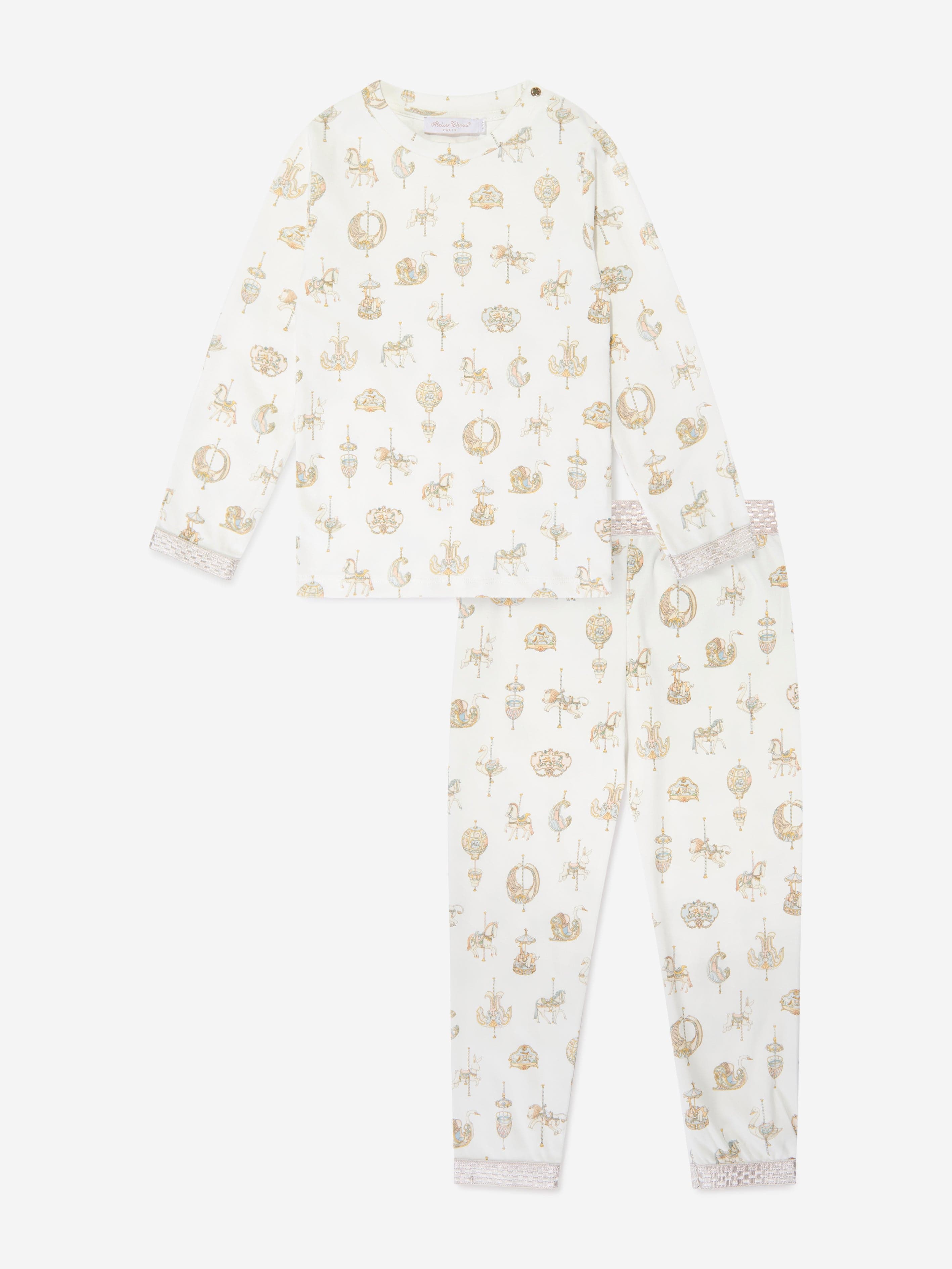 Atelier Choux Kids Carousel Loungewear Set in White Buy Cheap Reliable
