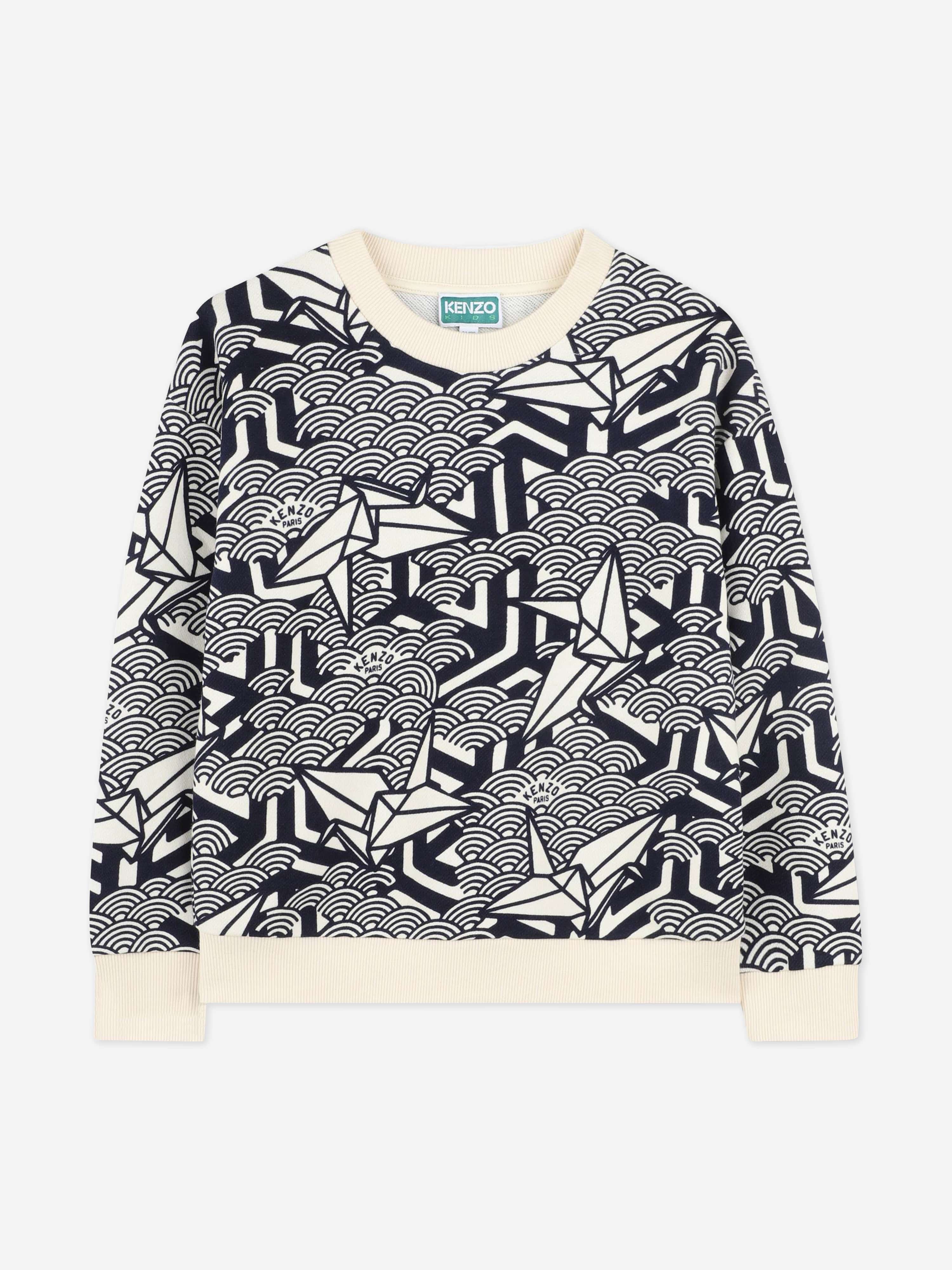 Kids Origami Sweatshirt in Navy Free Shipping Browse