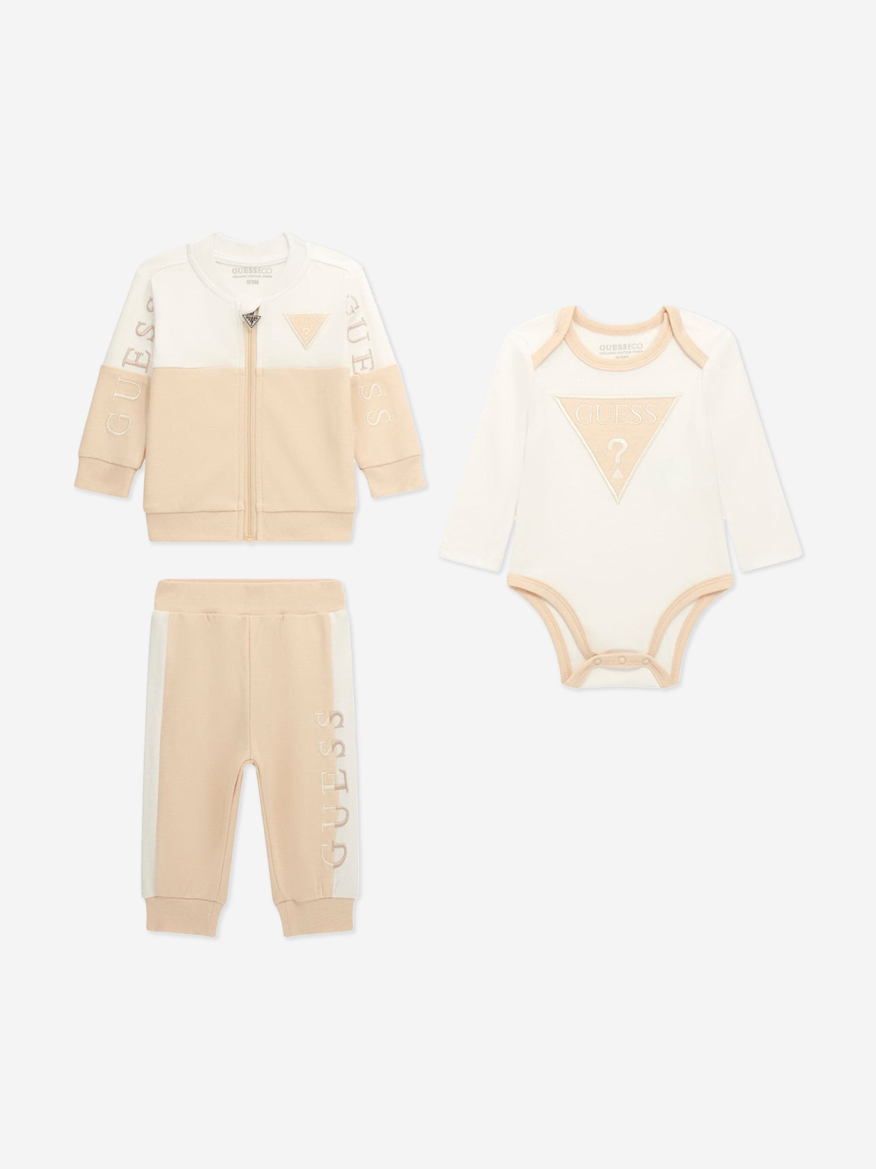 Guess Baby 3 Piece Tracksuit Set in Beige Cheap Pice Original