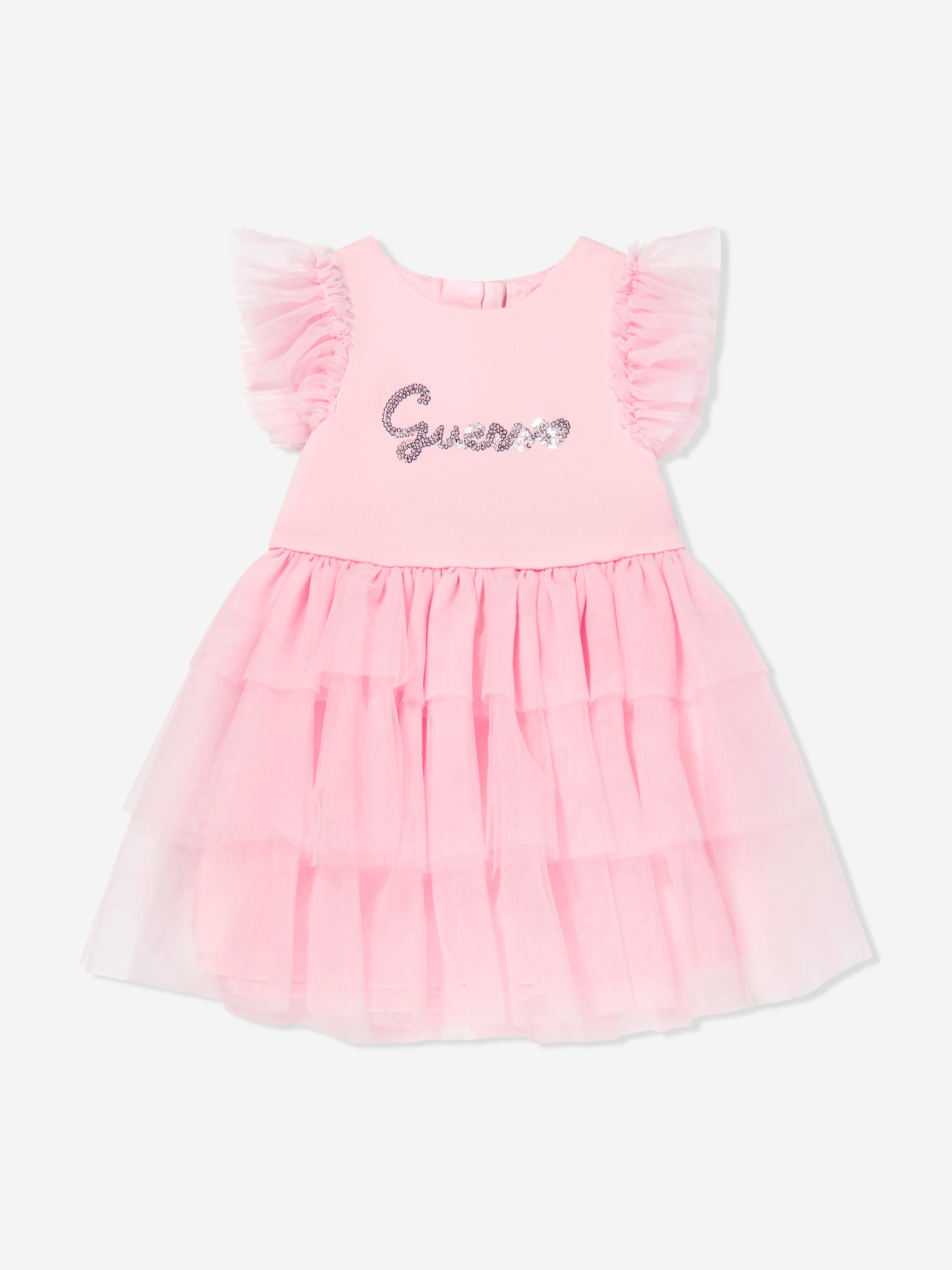 Baby Girls Tulle Dress with Knickers in Pink Sale Online Online