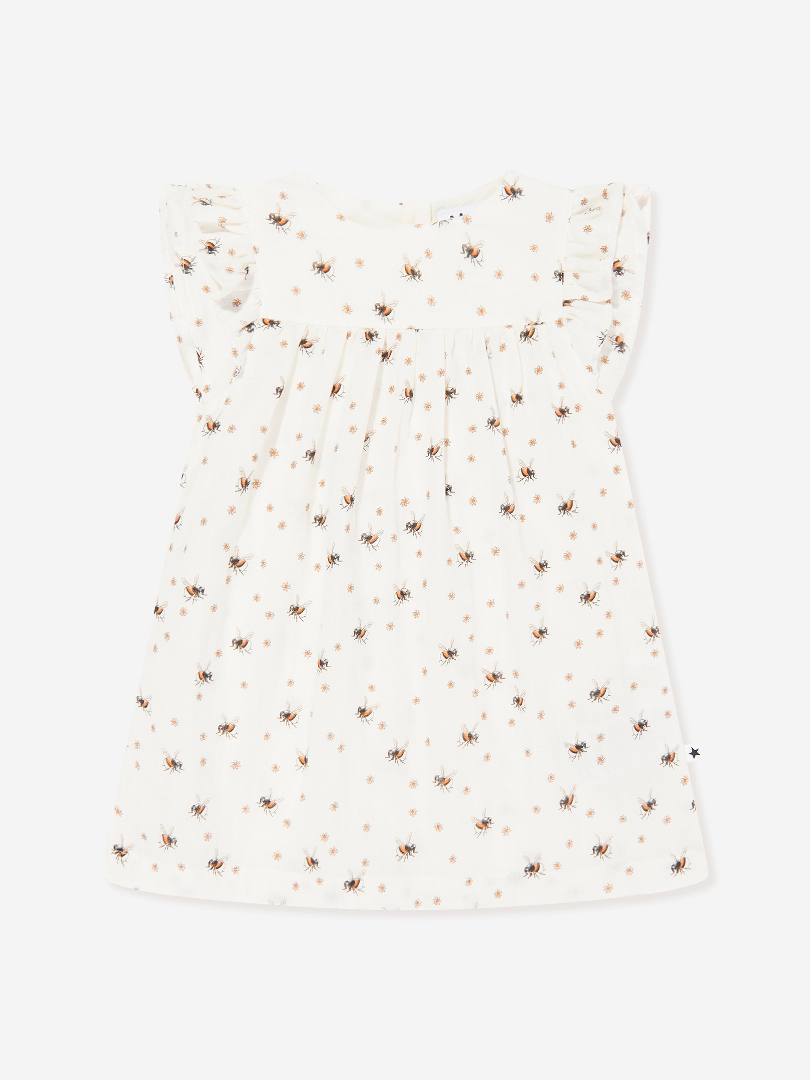Molo Baby Girls Bee Print Dress in White Cheap Sale Visit