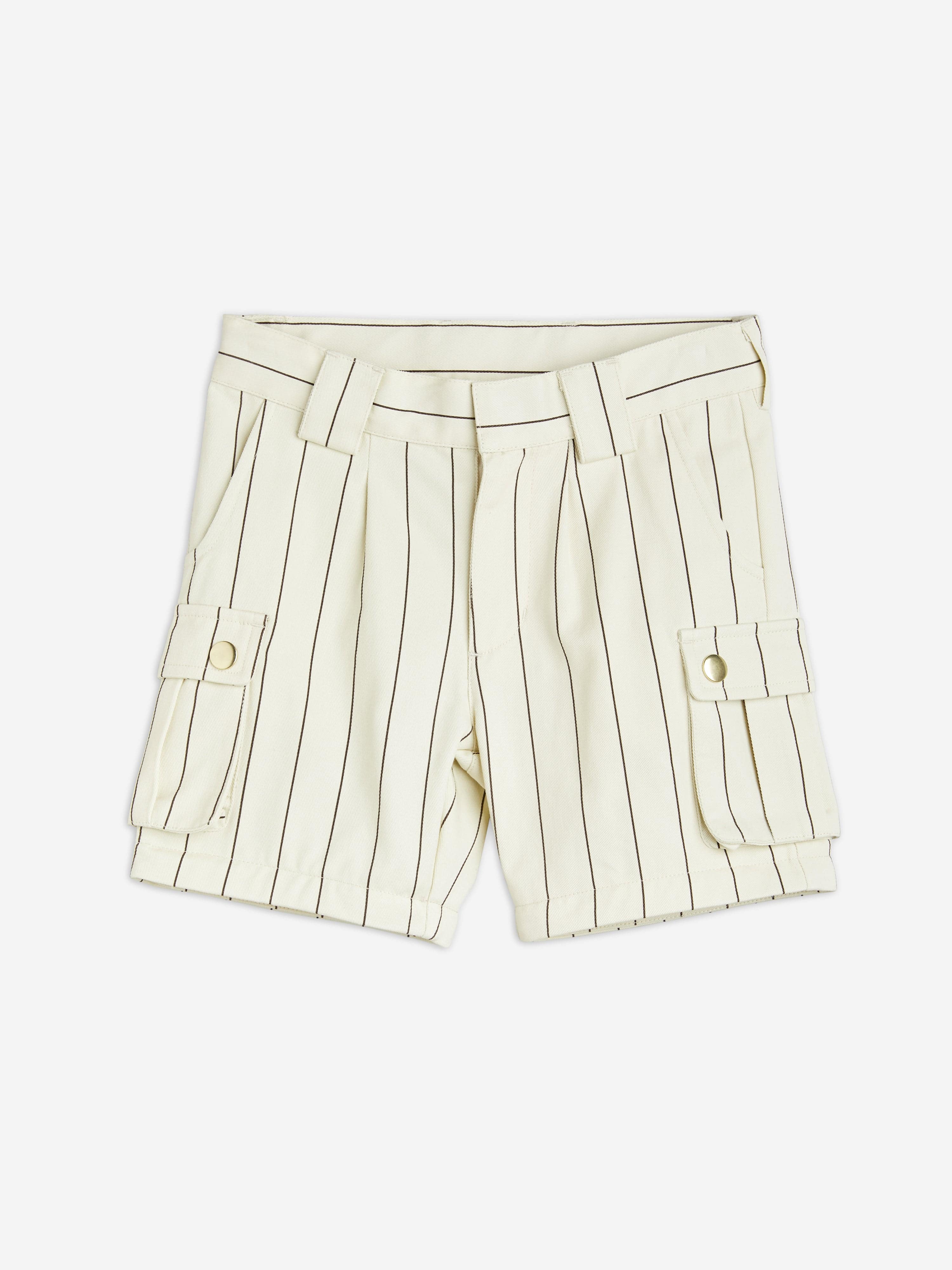 Mini Rodini Kids Striped Cargo Trousers in Ivory Clearance Explore