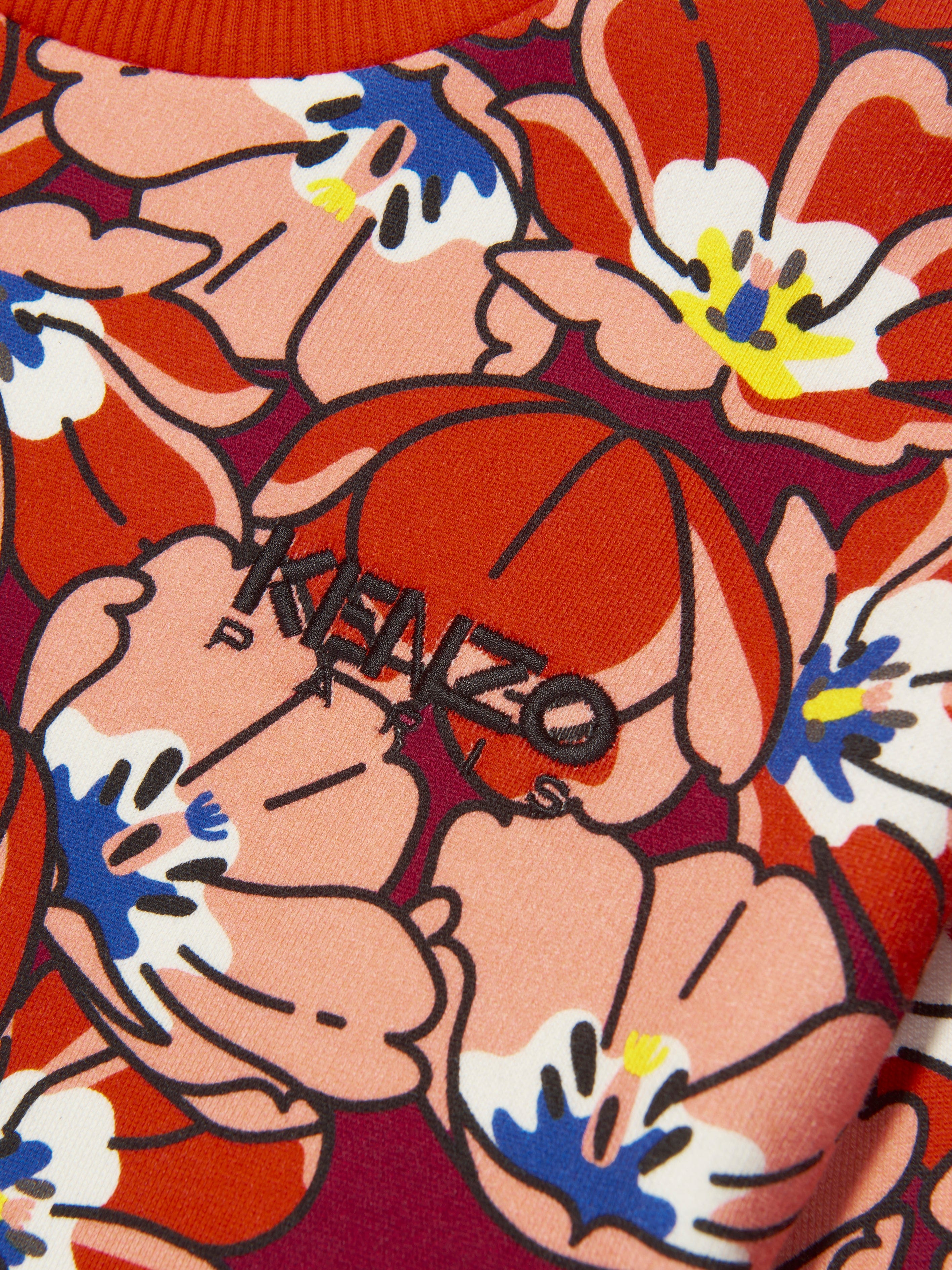 KENZO Girls Boke Flower Sweatshirt in Orange In China Cheap Pice