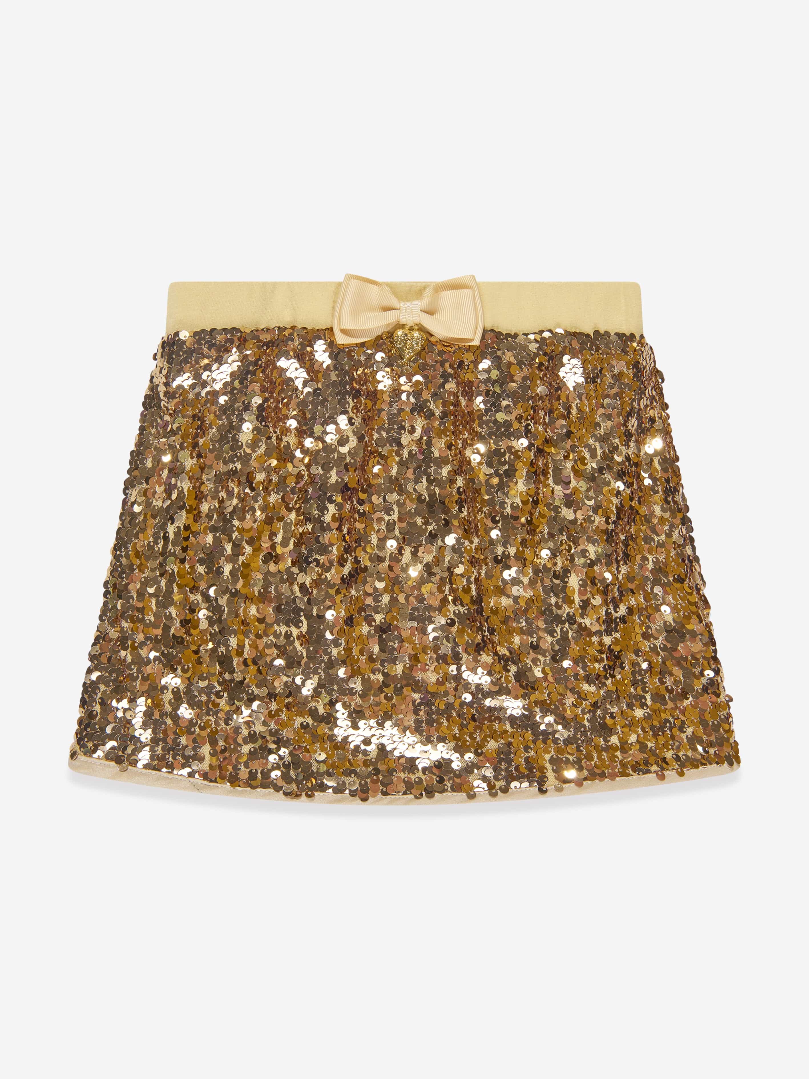 Angels Face Girls Diva Sequin Skirt in Gold Low Pice Cheap Online