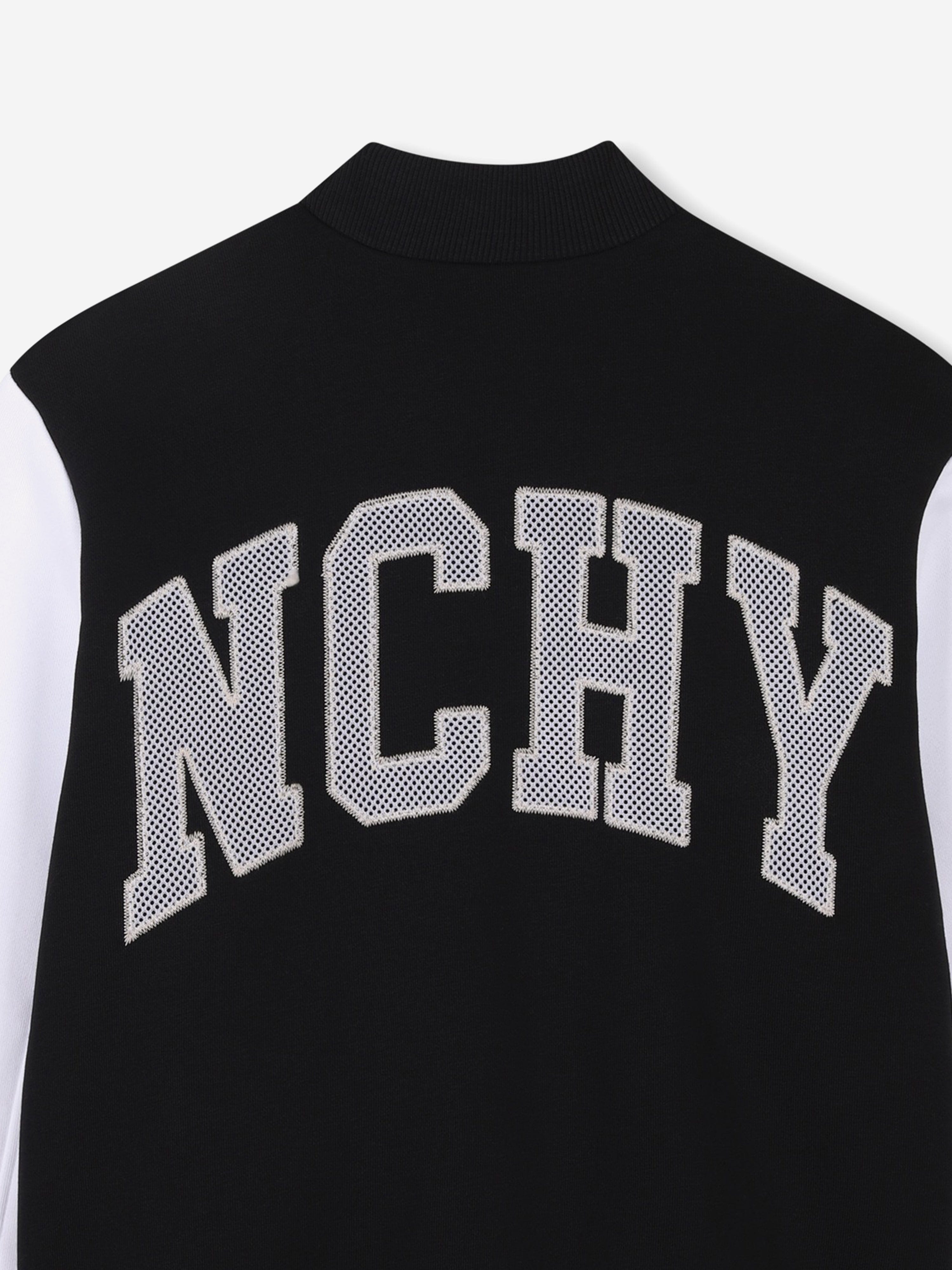 Boys Fleece Varsity Bomber Jacket in Black How Much For Sale