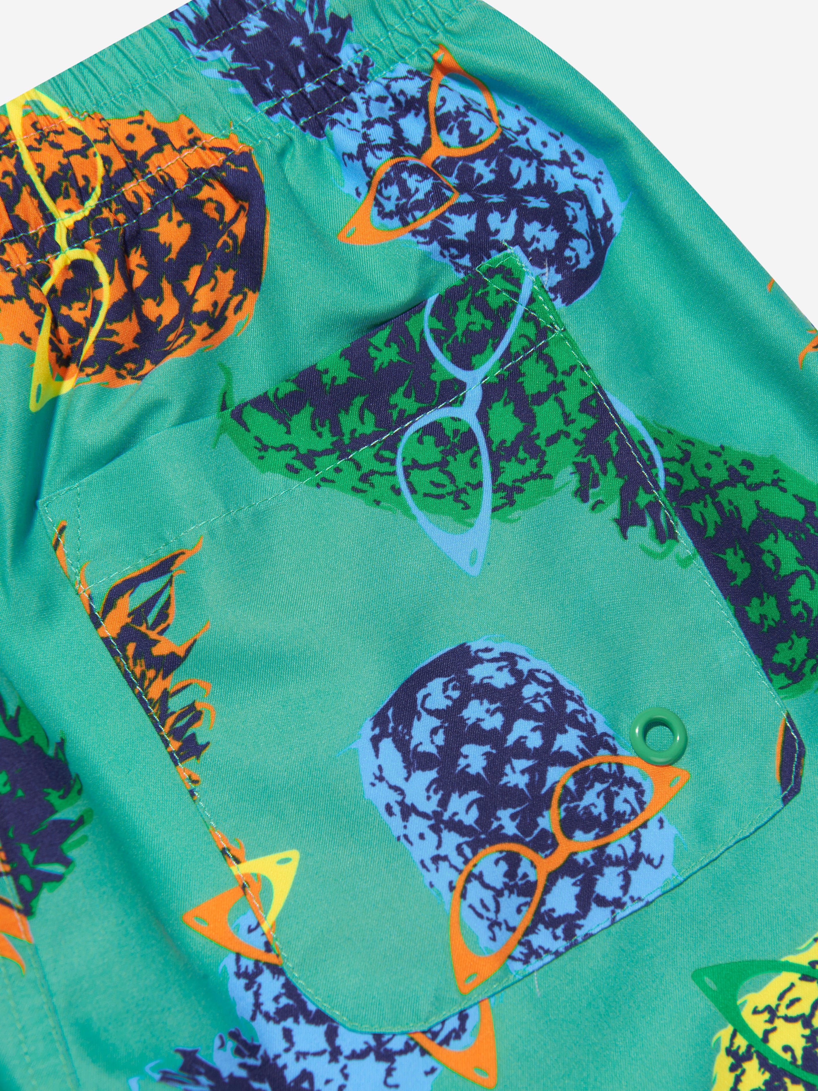 Soli Swim Boys Pineapple Swim Shorts (UPF50+) in Green Free Shipping For Sale