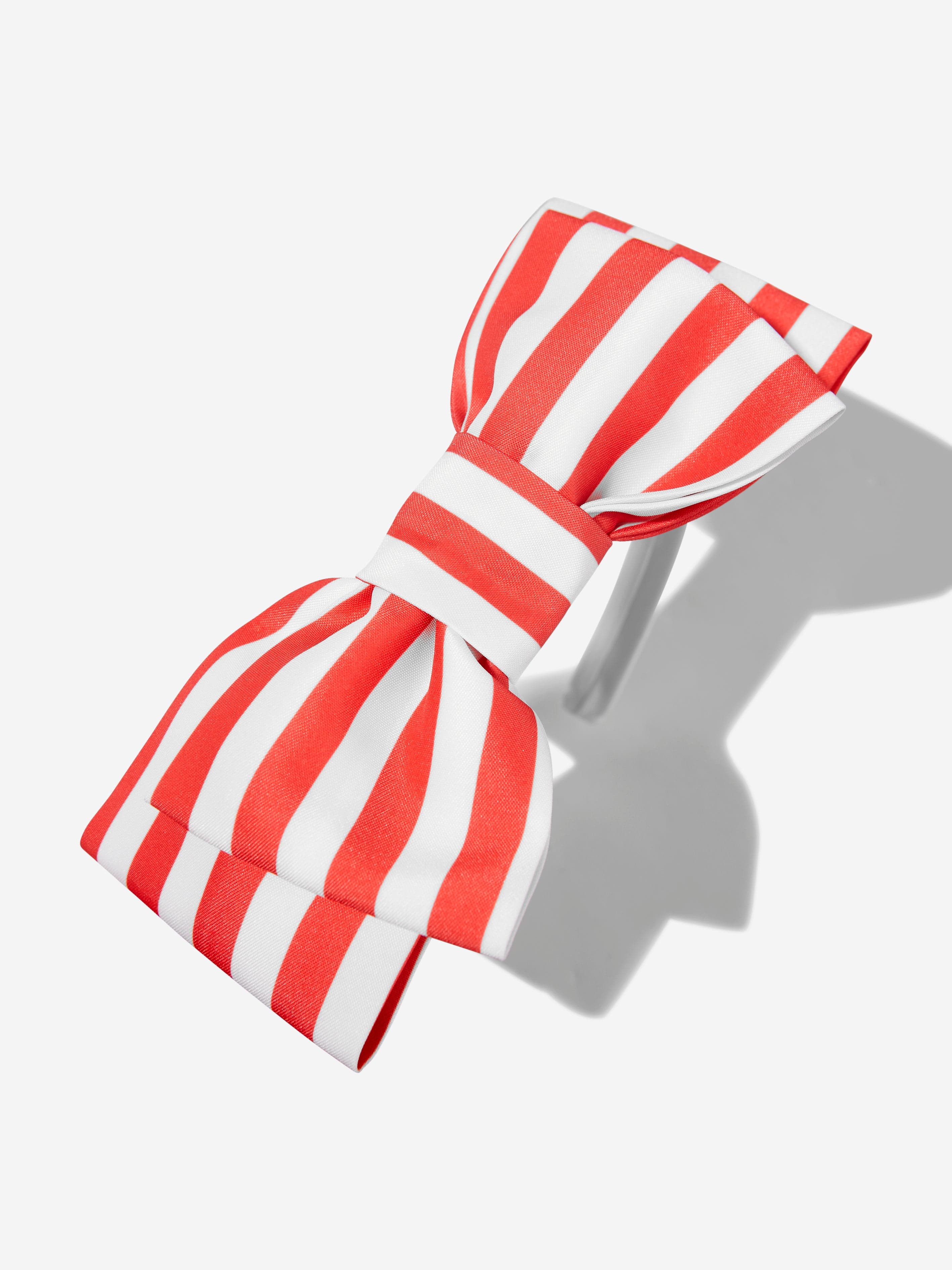 Mama Luma Girls Striped Bow Headband in Red Pay With Visa Sale Online